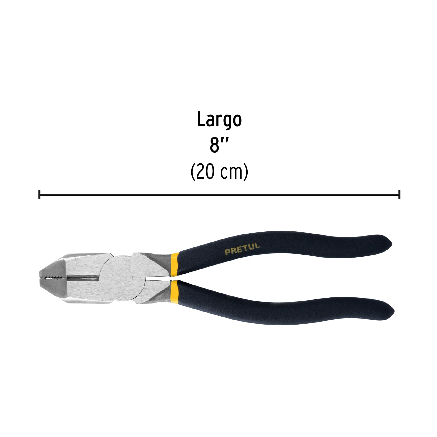 Pinza pesada de electricista 8", pretul