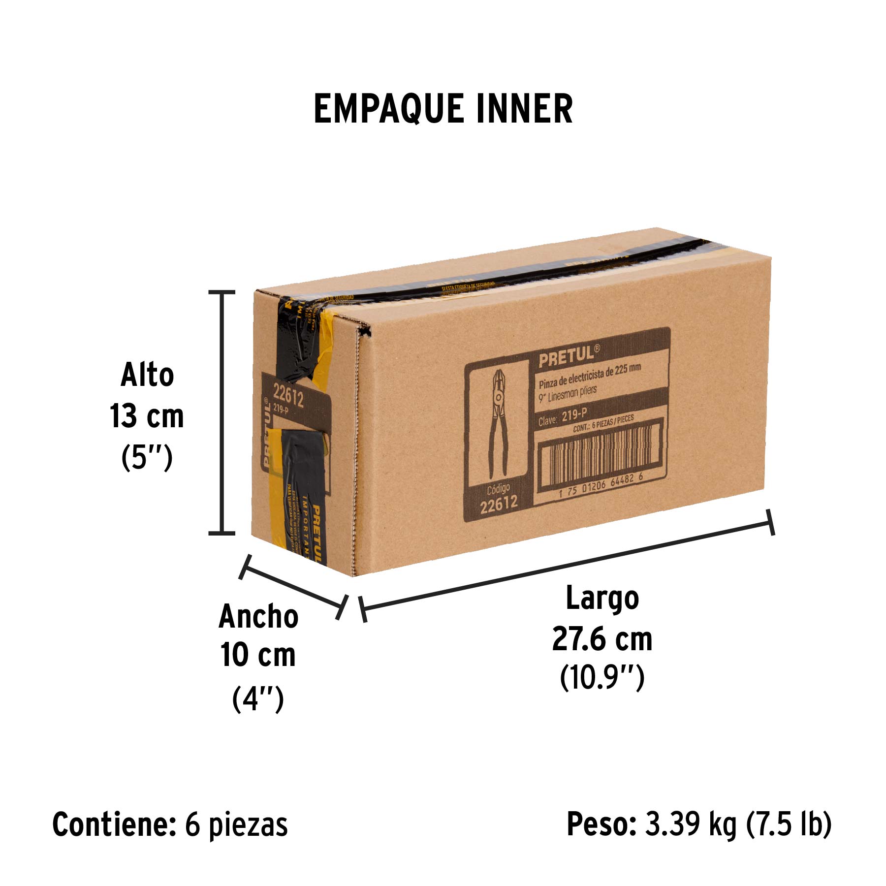 Pinza pesada de electricista 9", pretul