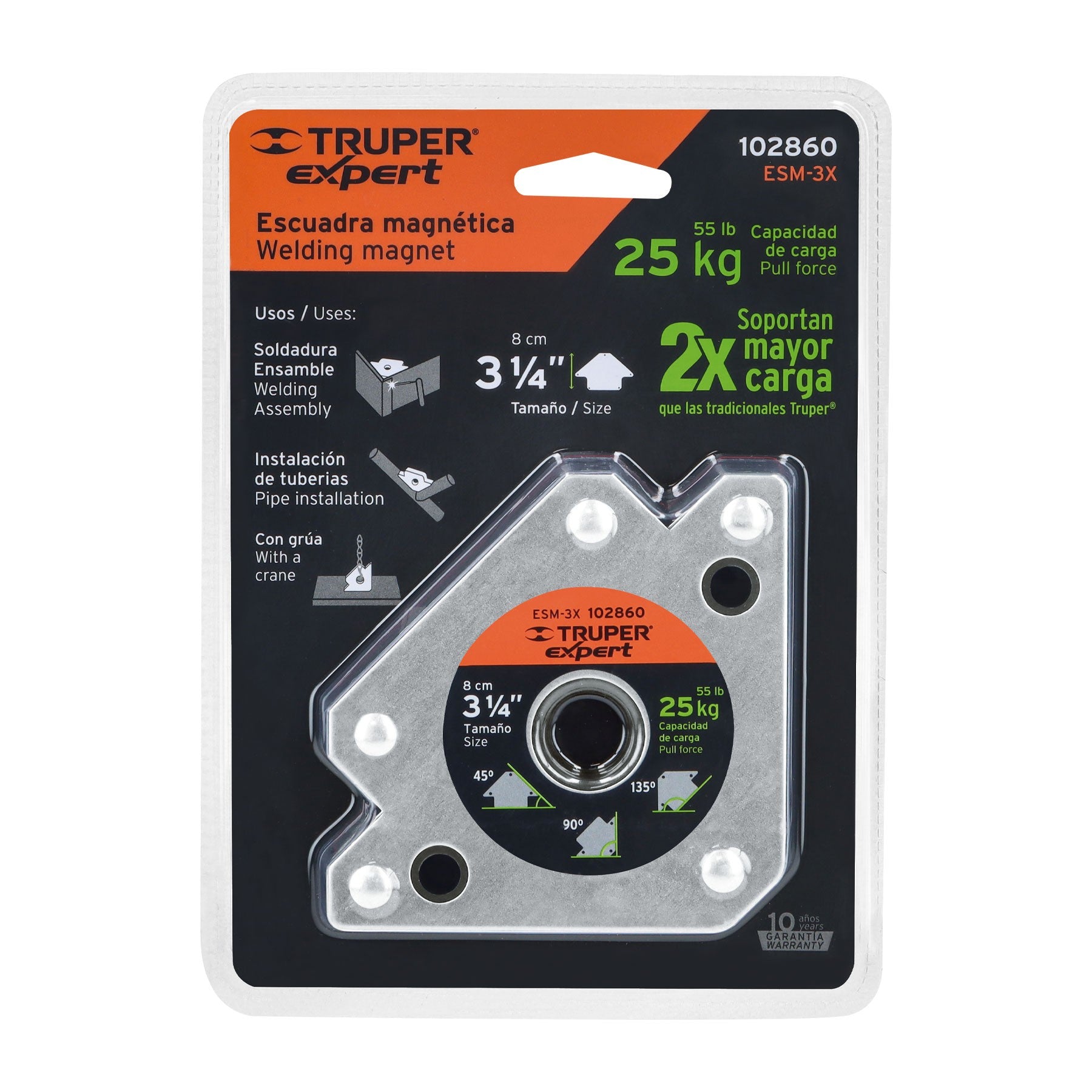 Escuadra magnética 3' para soldar, capacidad 17 kg, Expert