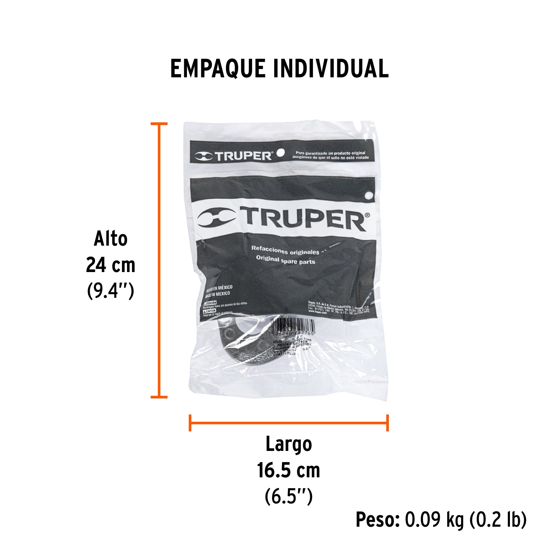 Pistón con perno integrado completo para fumigadora FM-425