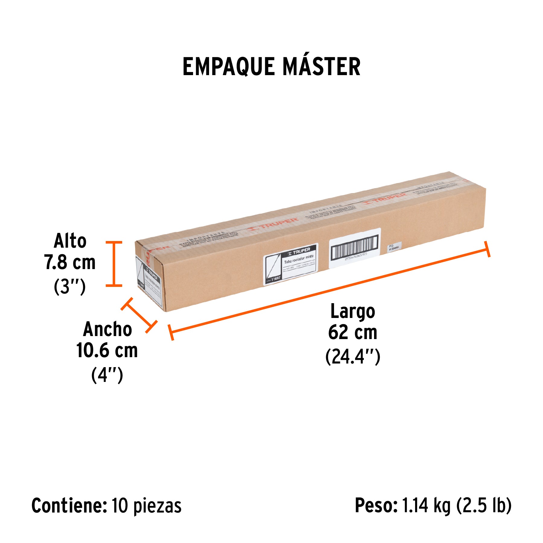 Tubo rociador 500 mm para fumigadora FM-425