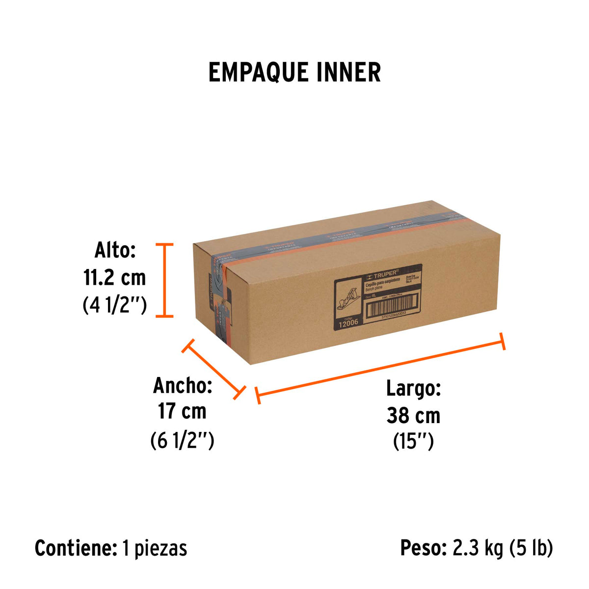 Cepillo para carpintero # 4, liso