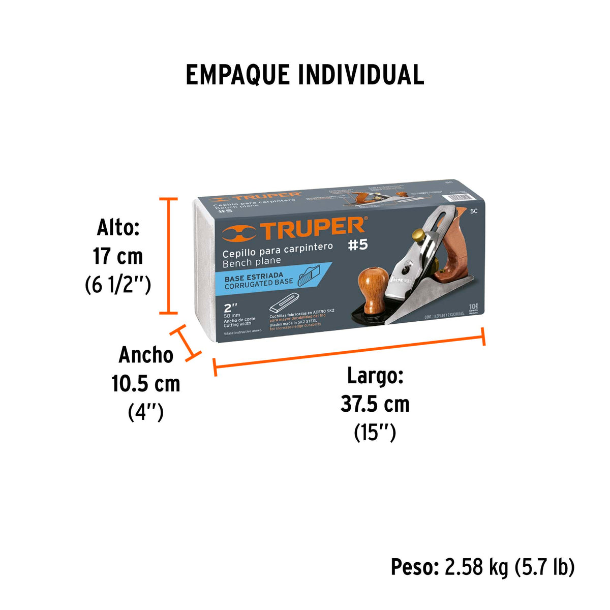 Cepillo para carpintero # 5, estriado