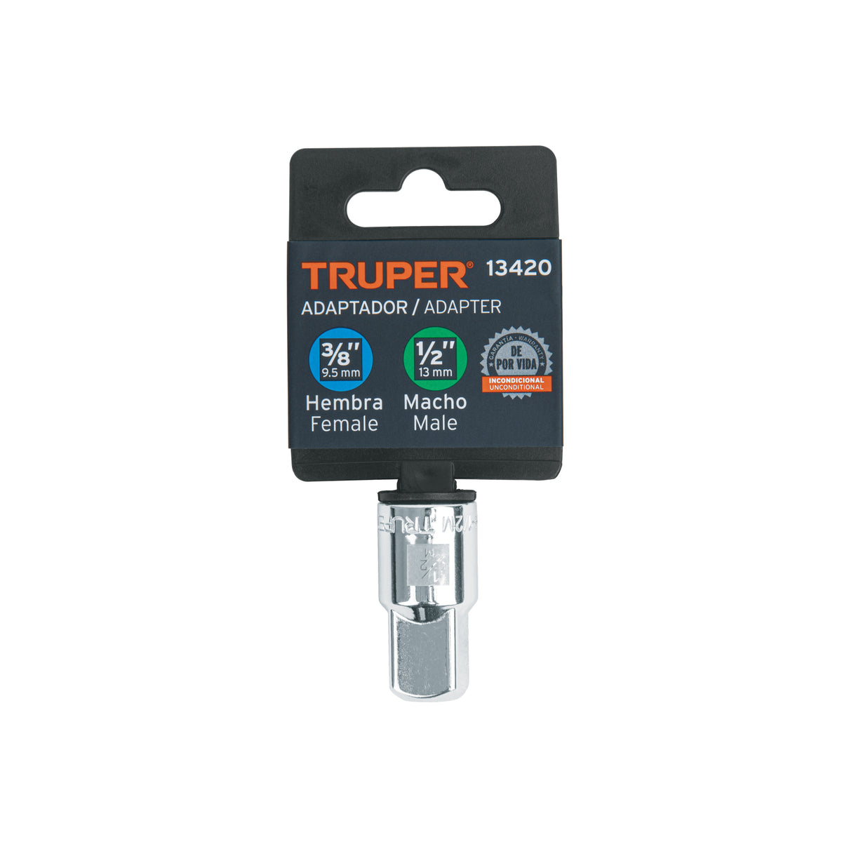 Adaptador para matraca de cuadro 3/8" a cuadro 1/2"