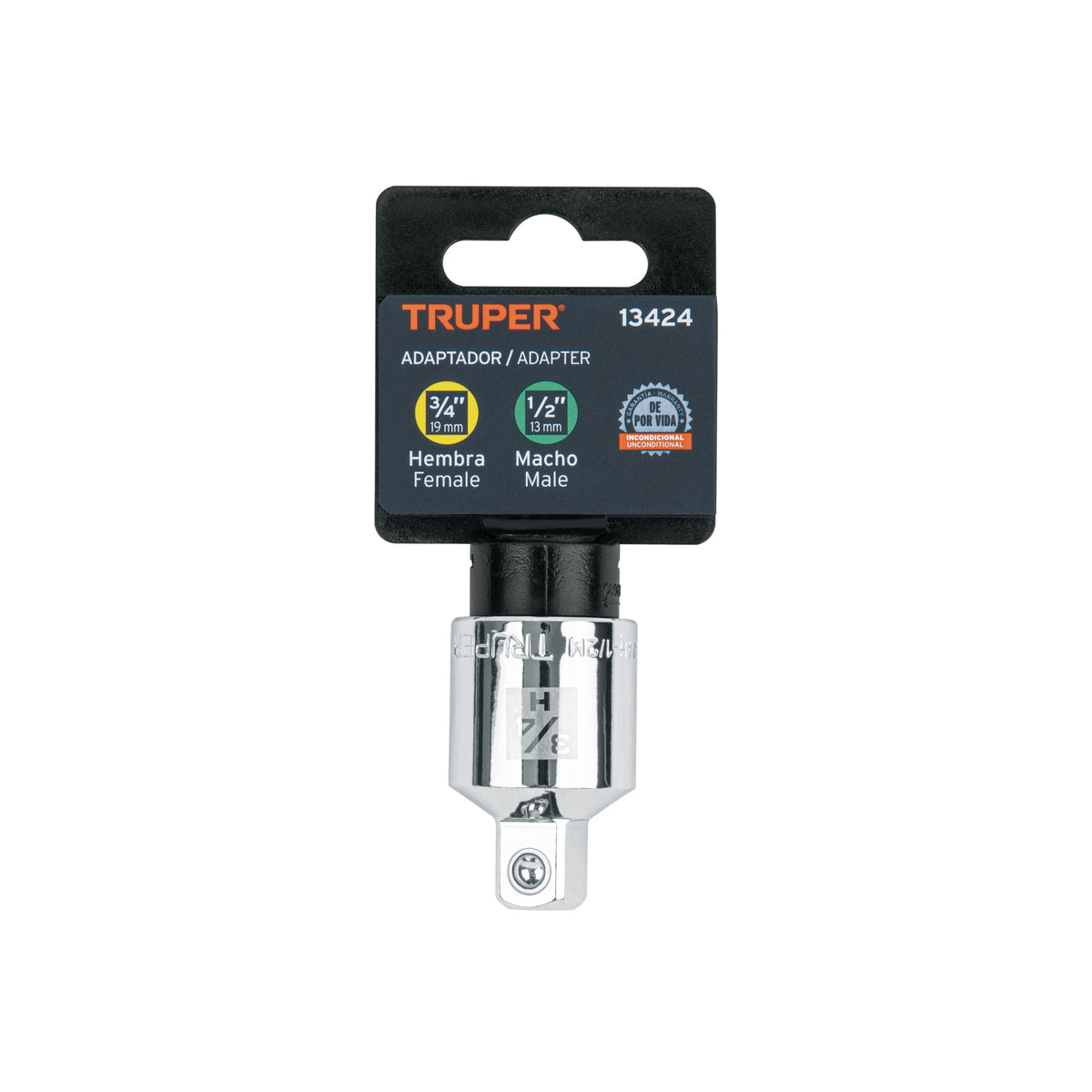 Adaptador para matraca de cuadro 3/4" a cuadro 1/2"