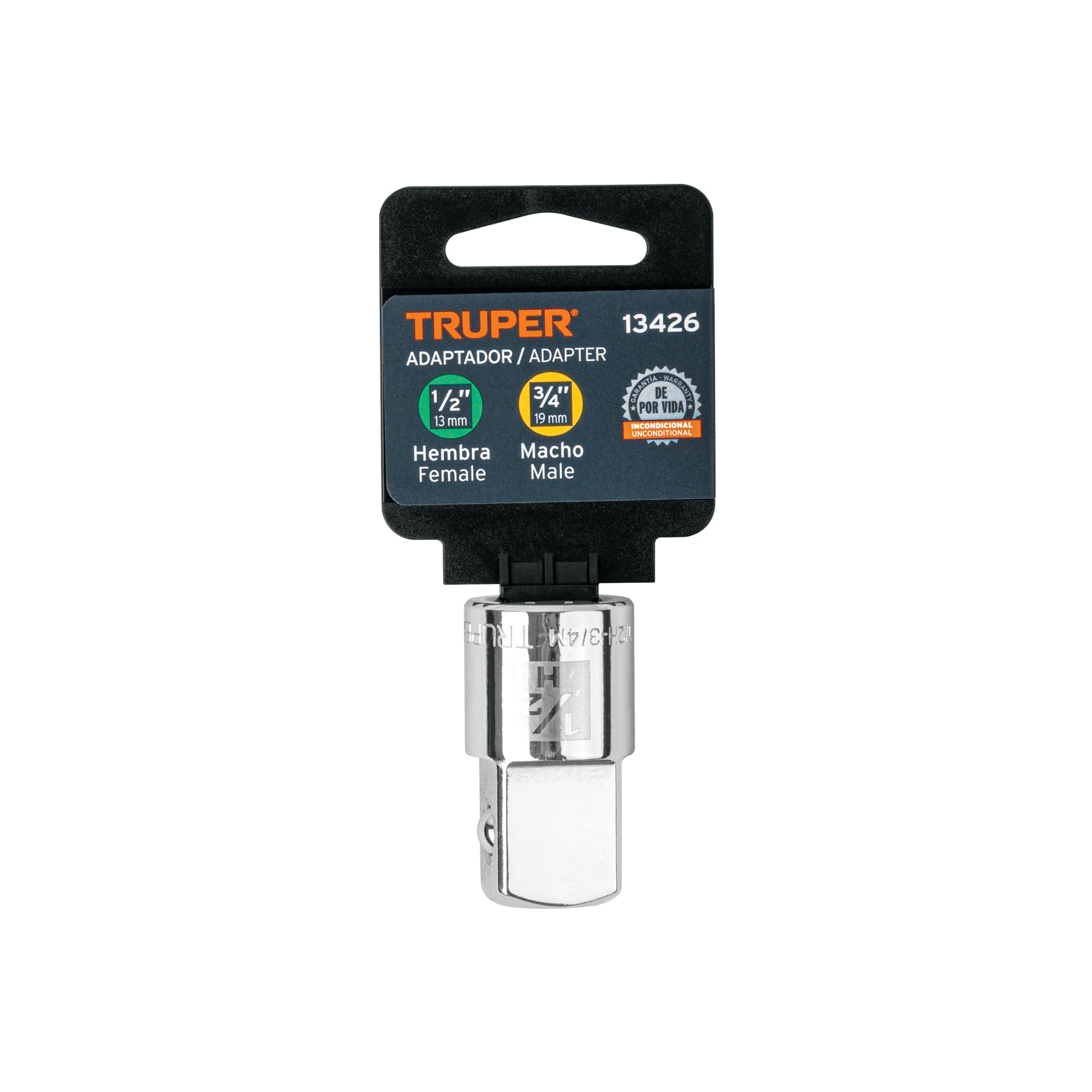 Adaptador para matraca de cuadro 1/2" a cuadro 3/4"