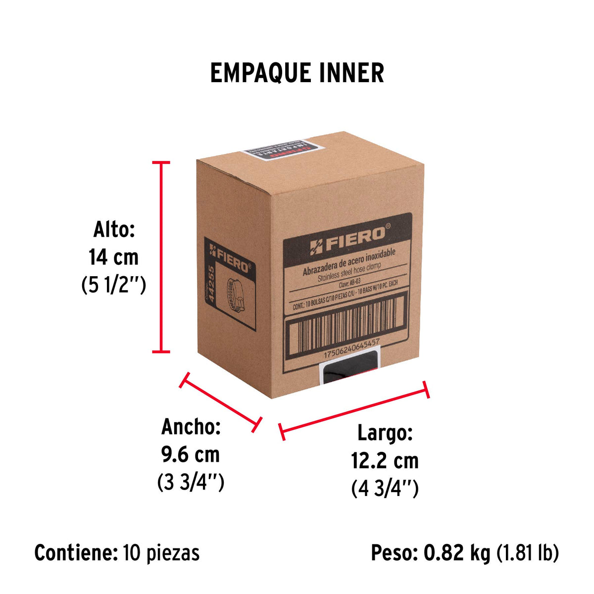 Mini-abrazadera reforzada #3, 7/32 - 5/8", bolsa con 10 pzas