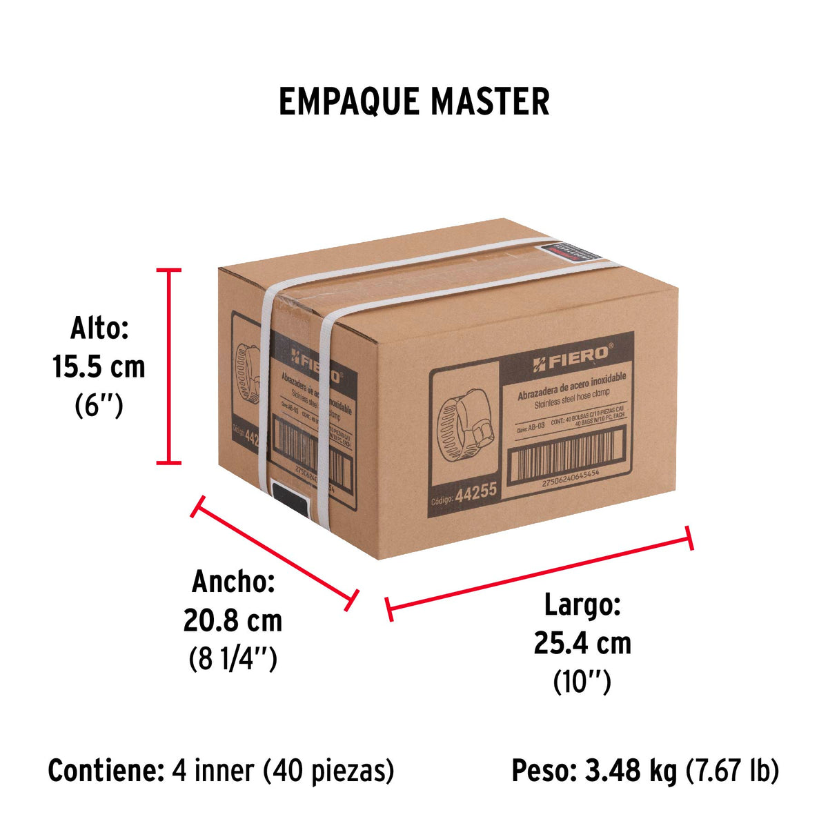 Mini-abrazadera reforzada #3, 7/32 - 5/8", bolsa con 10 pzas