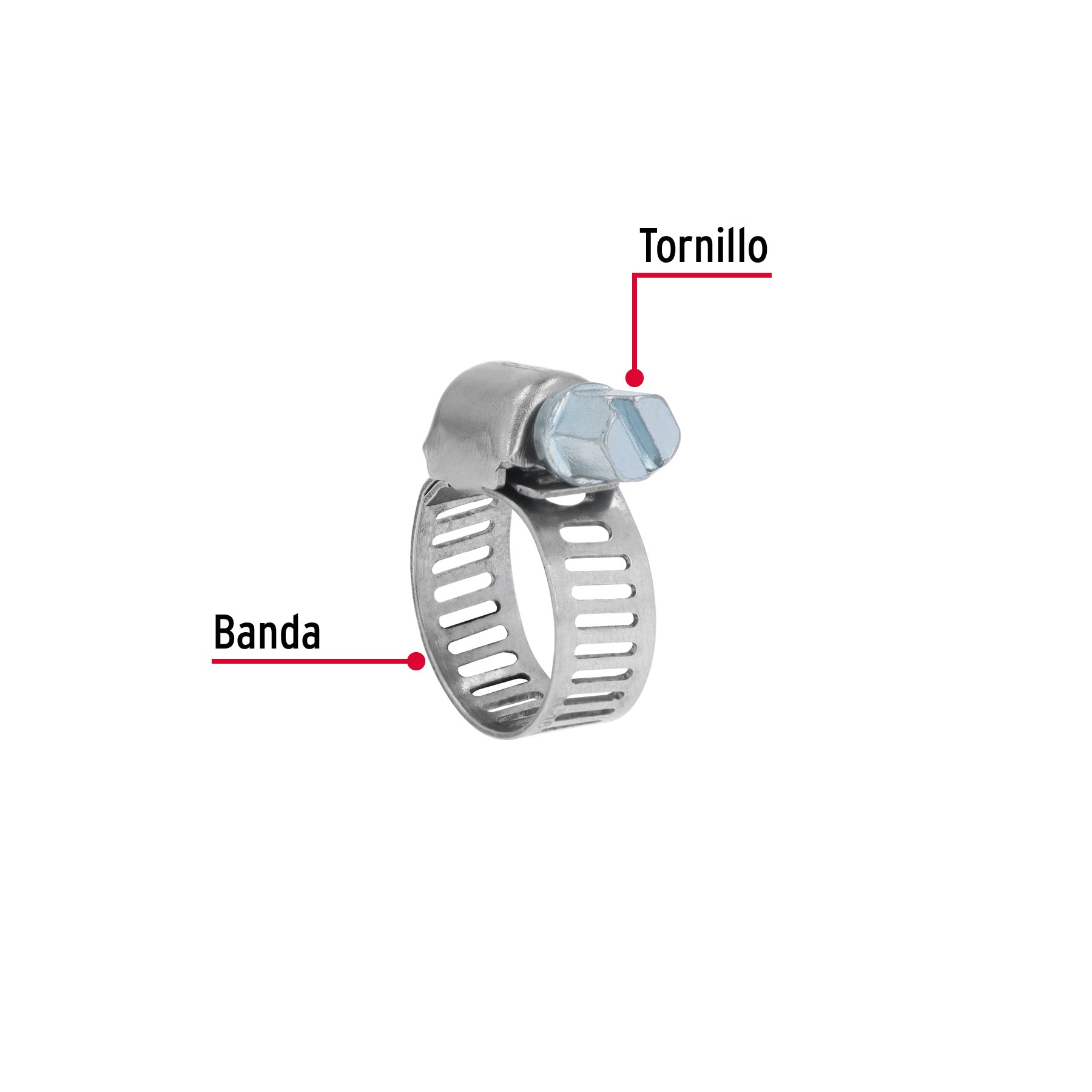 Mini-abrazadera reforzada #3, 7/32 - 5/8", bolsa con 10 pzas