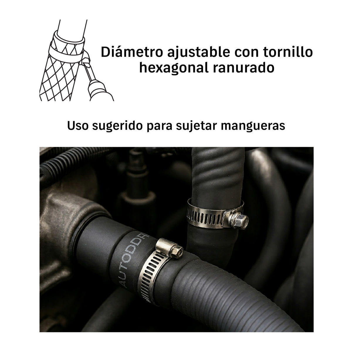Abrazadera reforzada, # 28, 1-1/2 - 2-1/4", bolsa 10 pzas