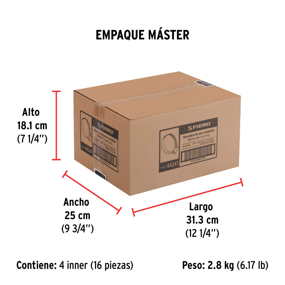 Abrazadera reforzada, # 32, 1-9/16 - 2-1/2", bolsa 5 pzas