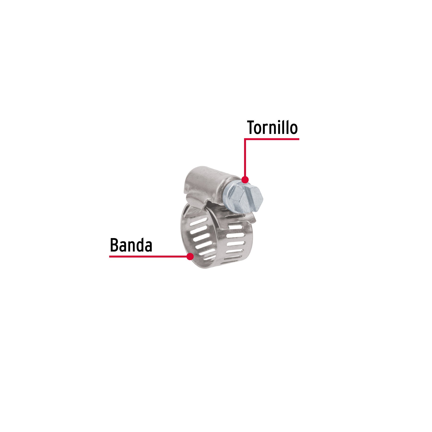 Abrazadera reforzada, # 4, 3/8 - 5/8", bolsa 10 pzas