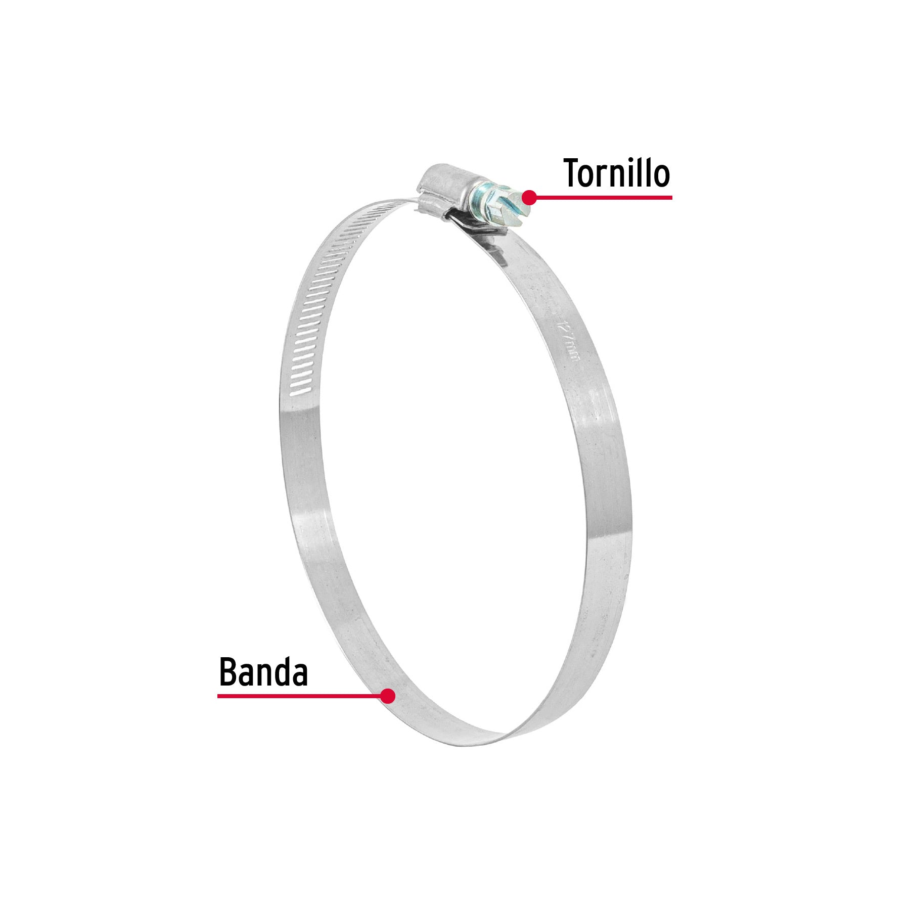 Abrazadera reforzada, # 72, 4-1/8 - 5", bolsa 5 piezas
