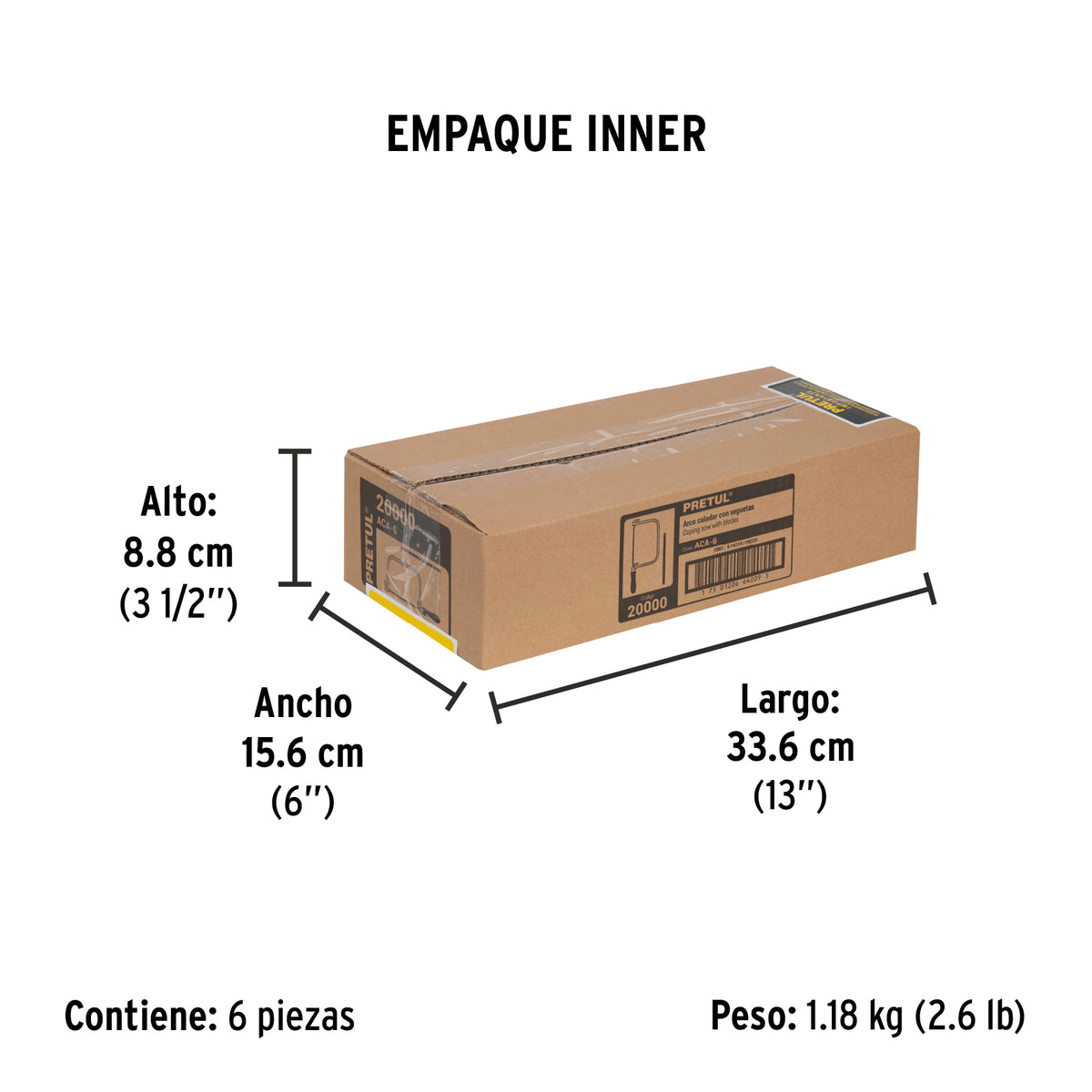 Arco calador para segueta 6", pretul