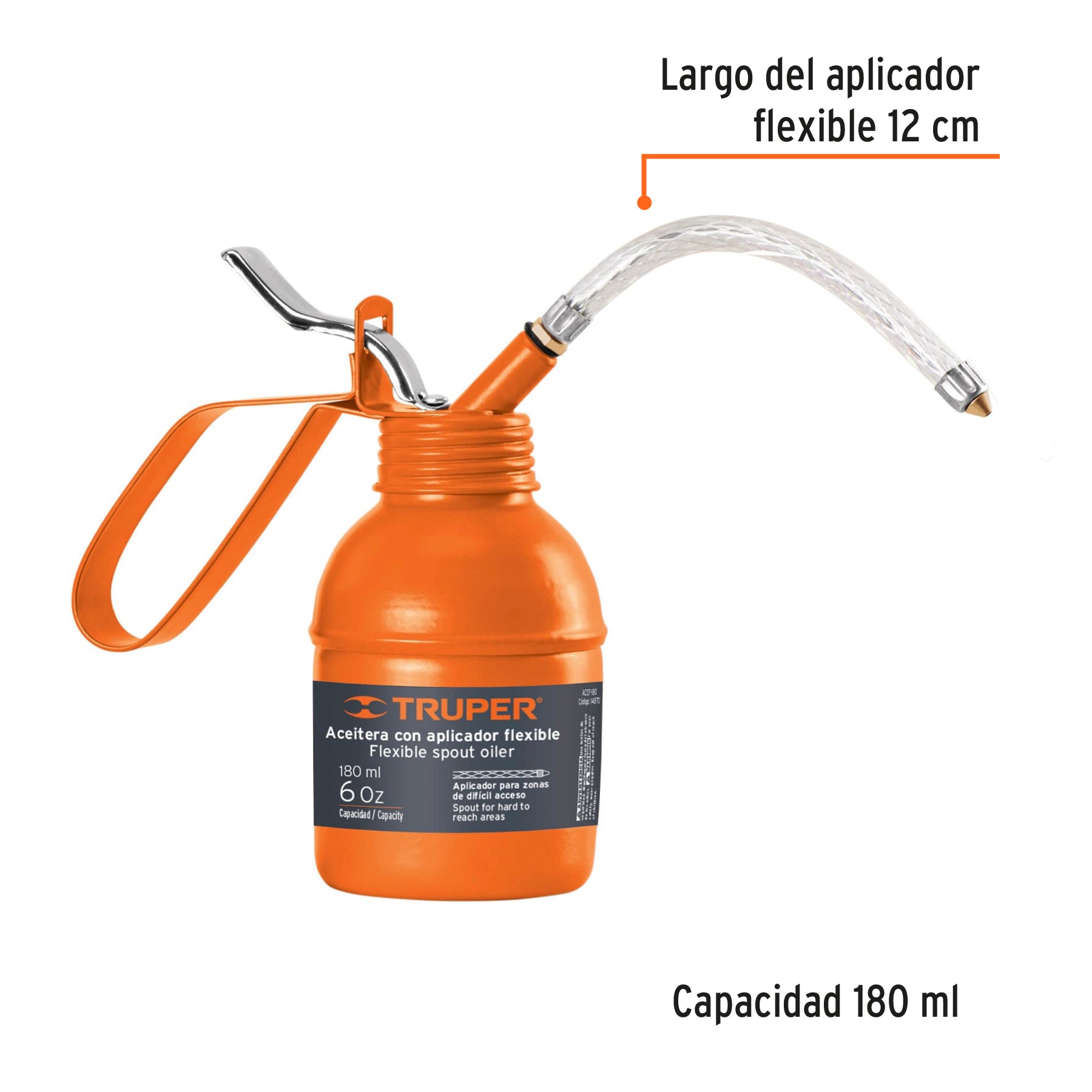 Aceitera de pipeta flexible, 180 ml
