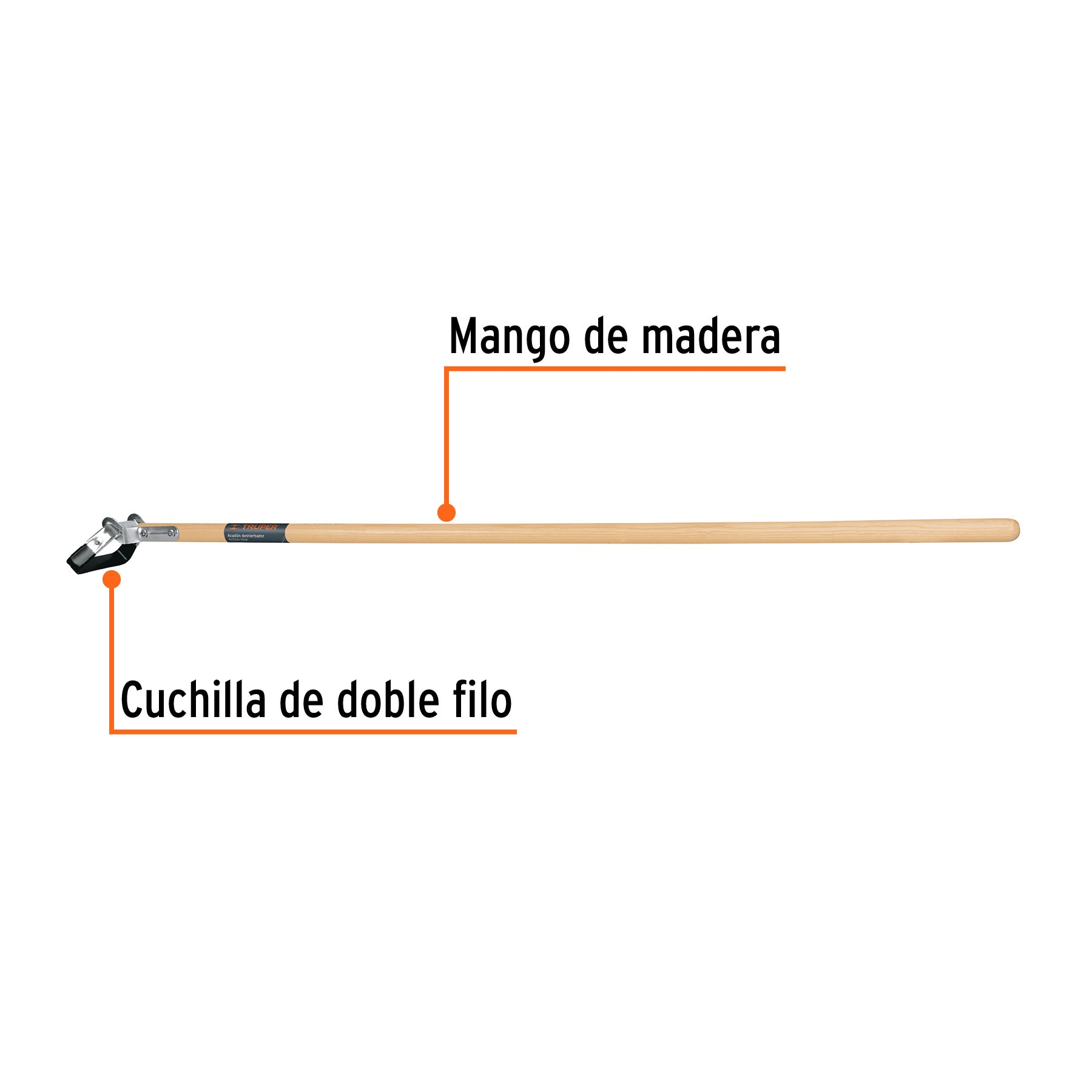 Deshierbador con mango de fresno de 54"