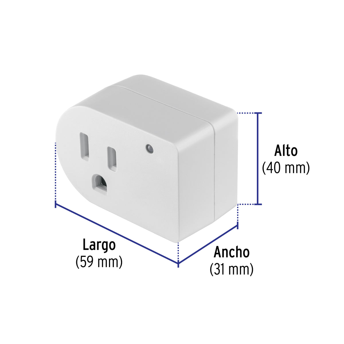Adaptador con supresor de picos 270 joules, Volteck