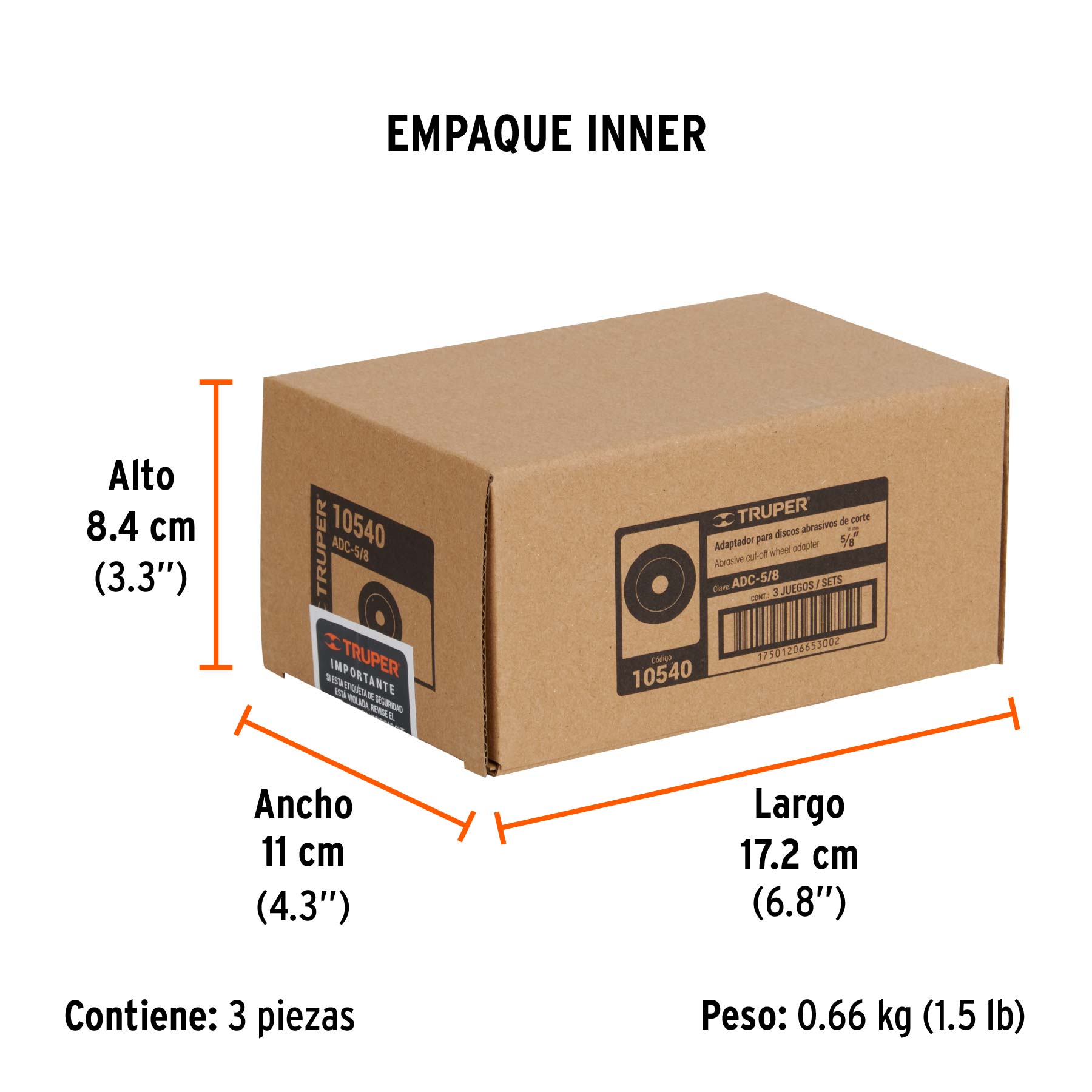 Adaptador para discos tipo 41, rosca, 5/8-11 NC, de 7-9" std