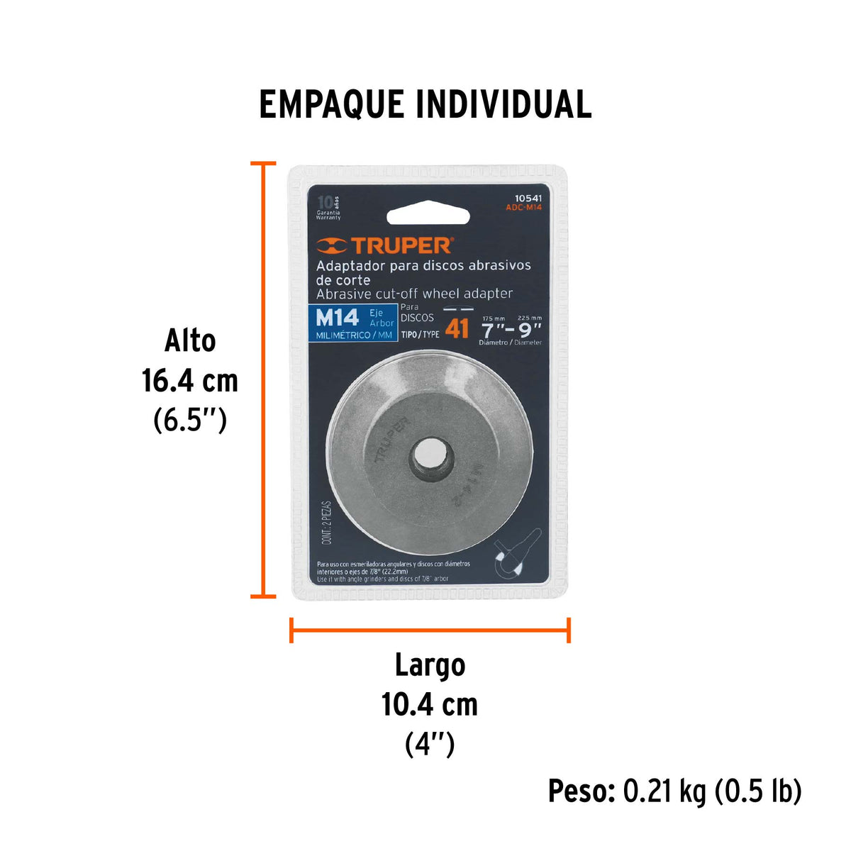 Adaptador para discos tipo 41 rosca milimétrica M14-2.0 mm