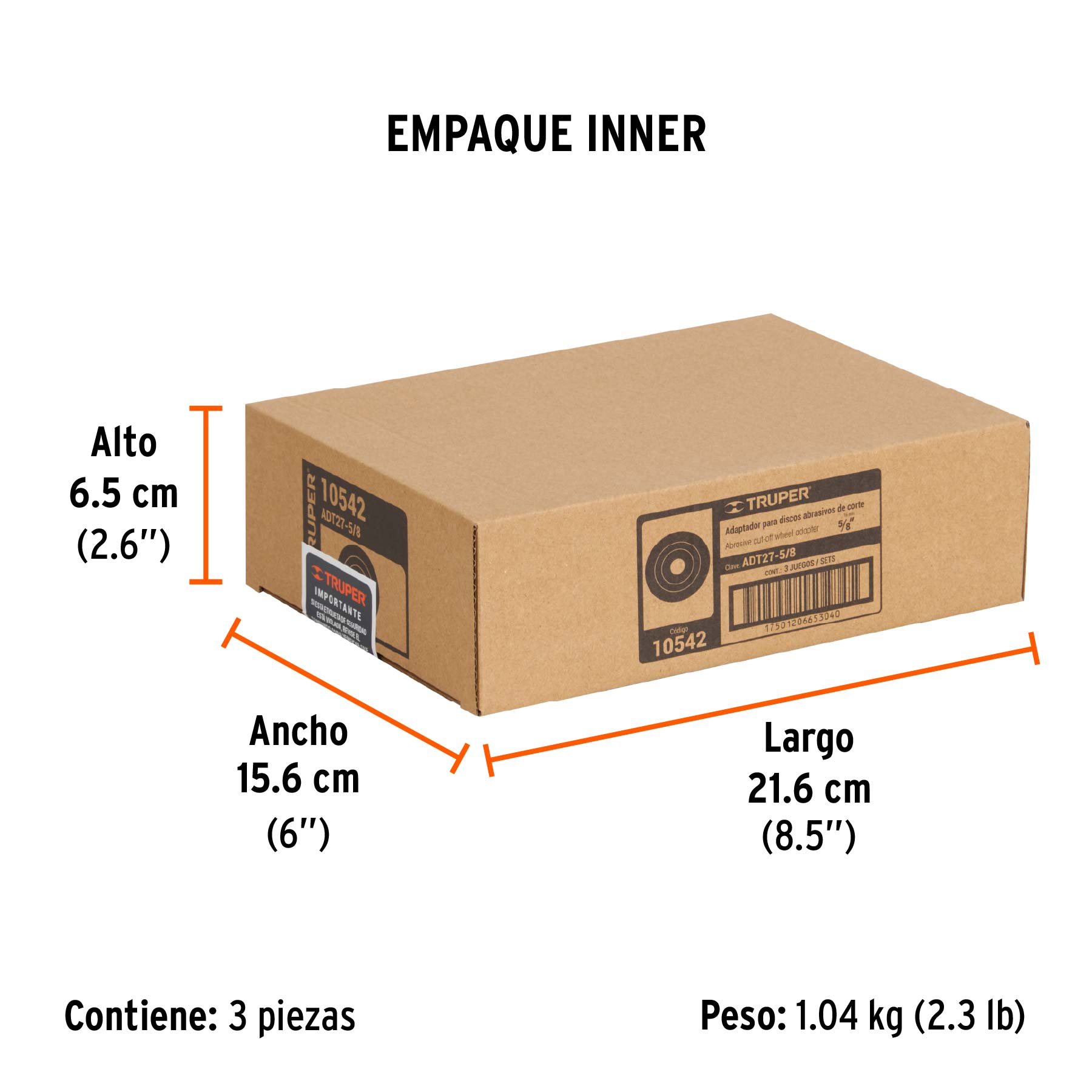 Adaptador para discos tipo 42, rosca 5/8-11 NC, de 7-9"