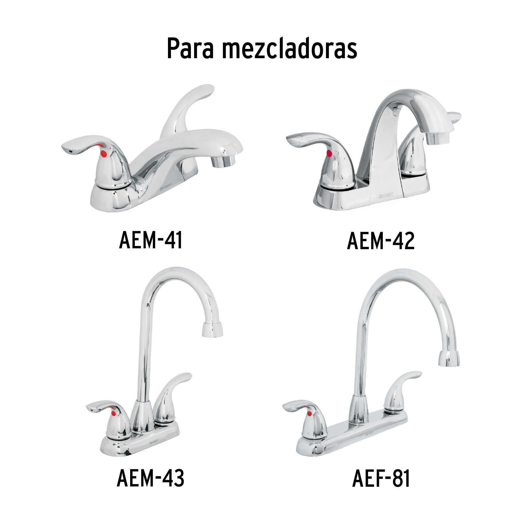 Juego 2 manerales palanca lavabo/fregadero, cromo, AERO