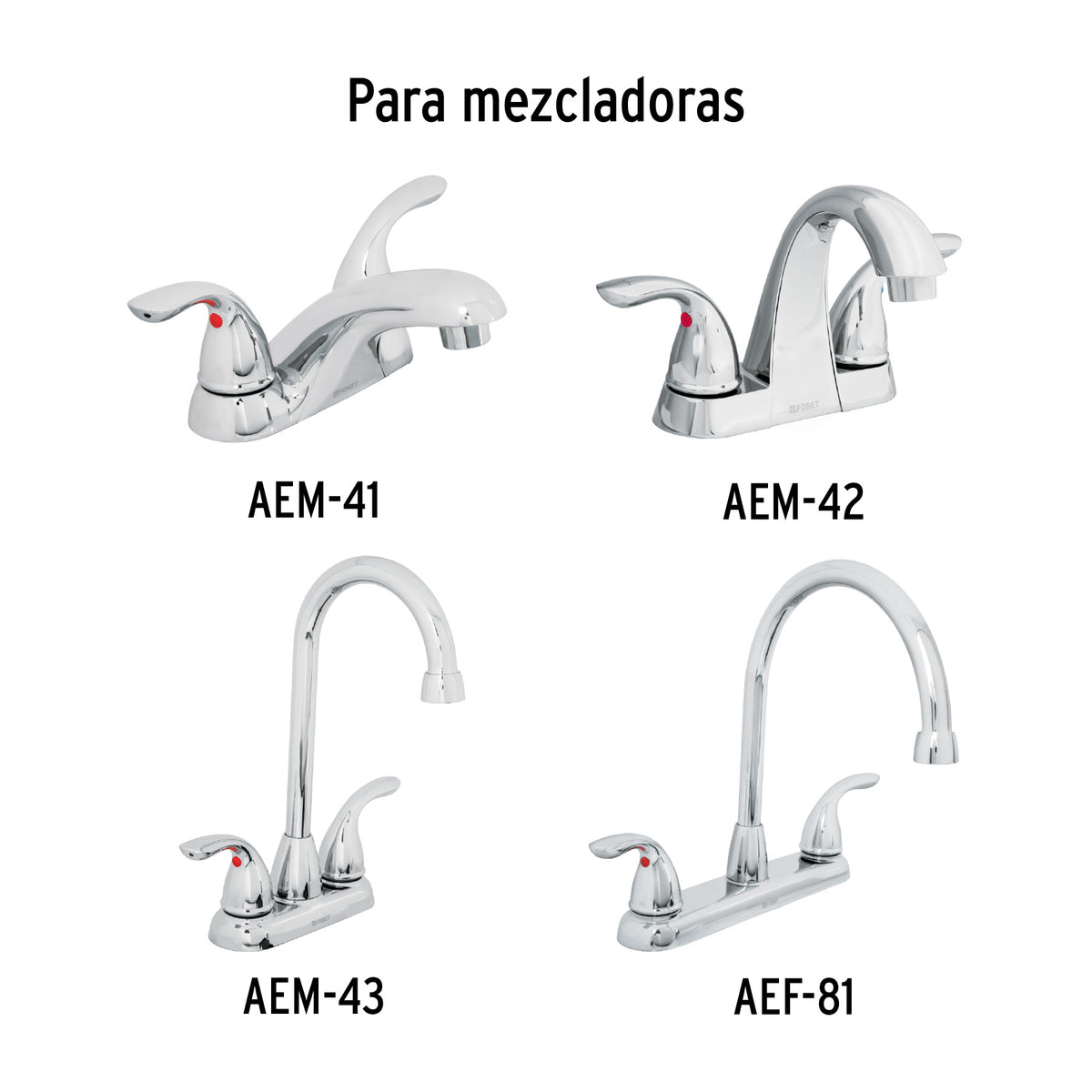 Juego 2 manerales palanca lavabo/fregadero, cromo, AERO