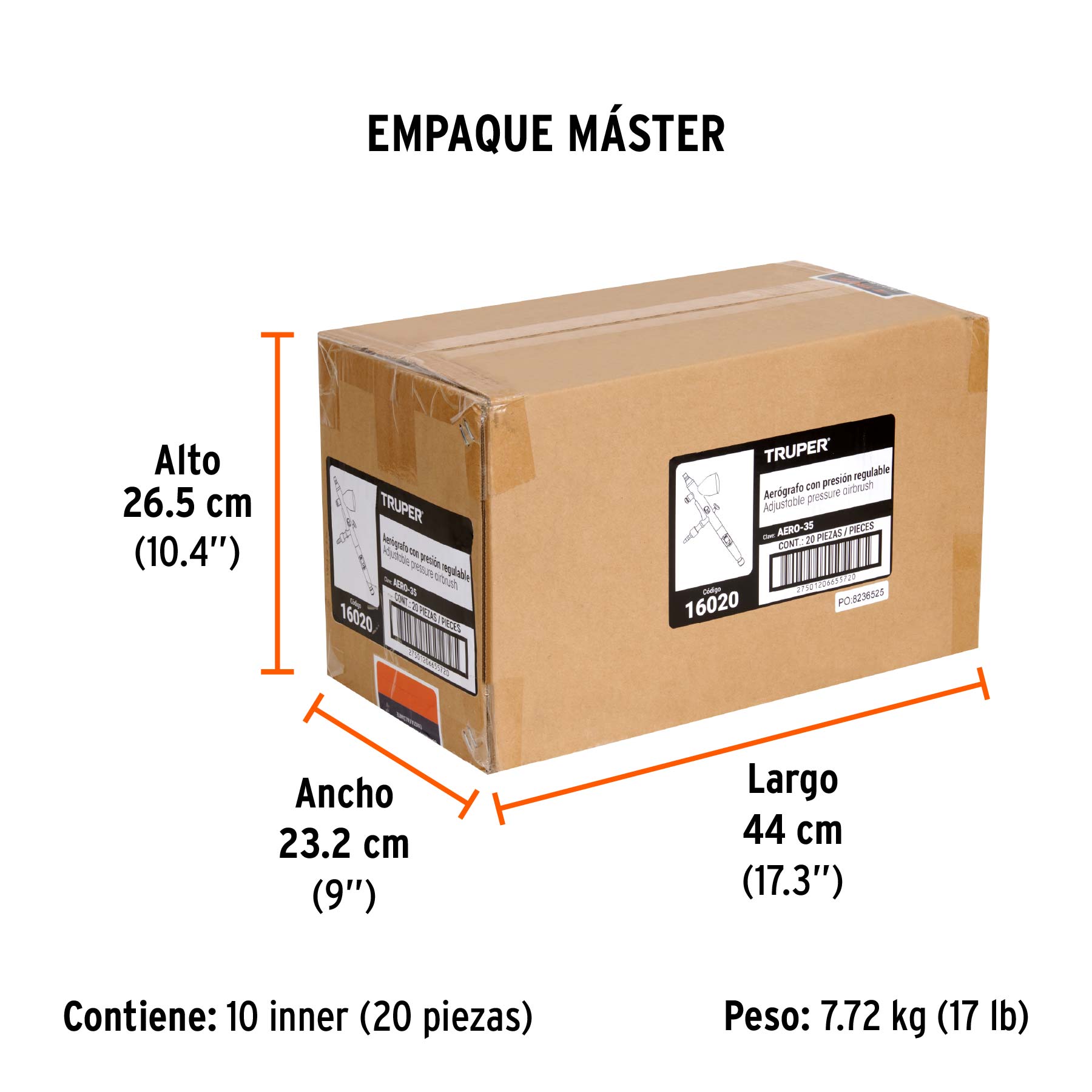 Pistola aerográfica de gravedad con vaso fijo