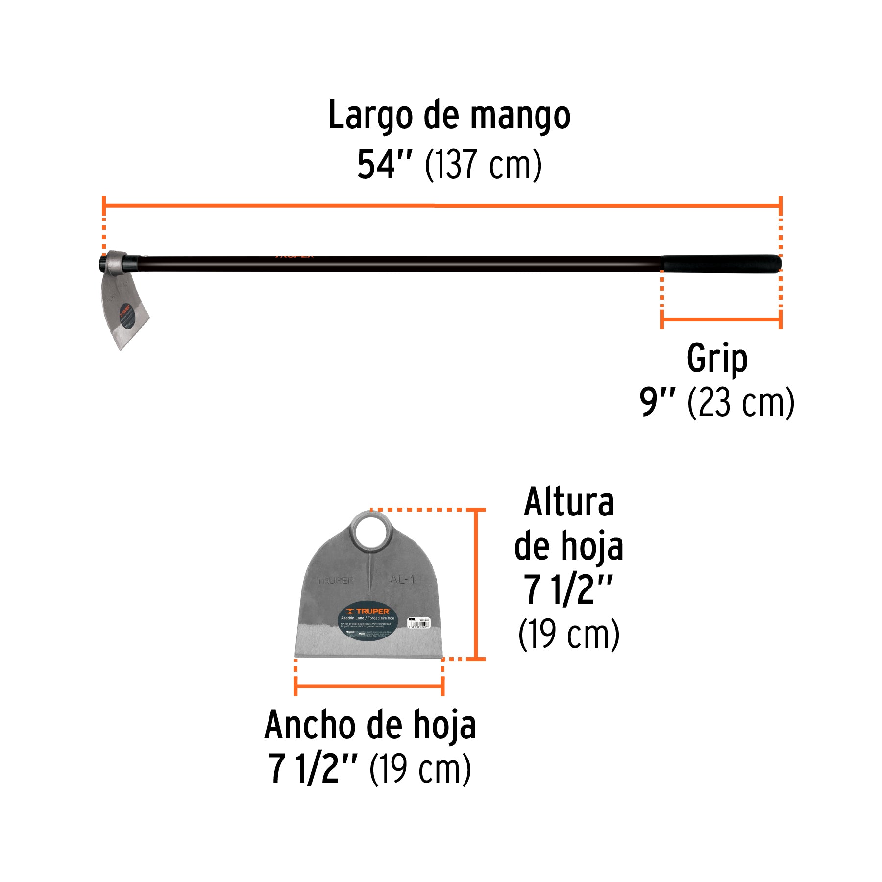 Azadón Lane, No.1, mango 54", 1.8 lb