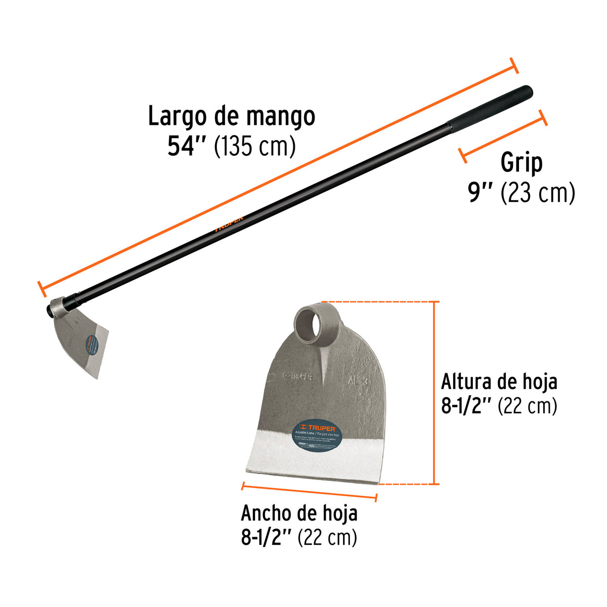 Azadón Lane, No.3, mango 54", 2.1 lb