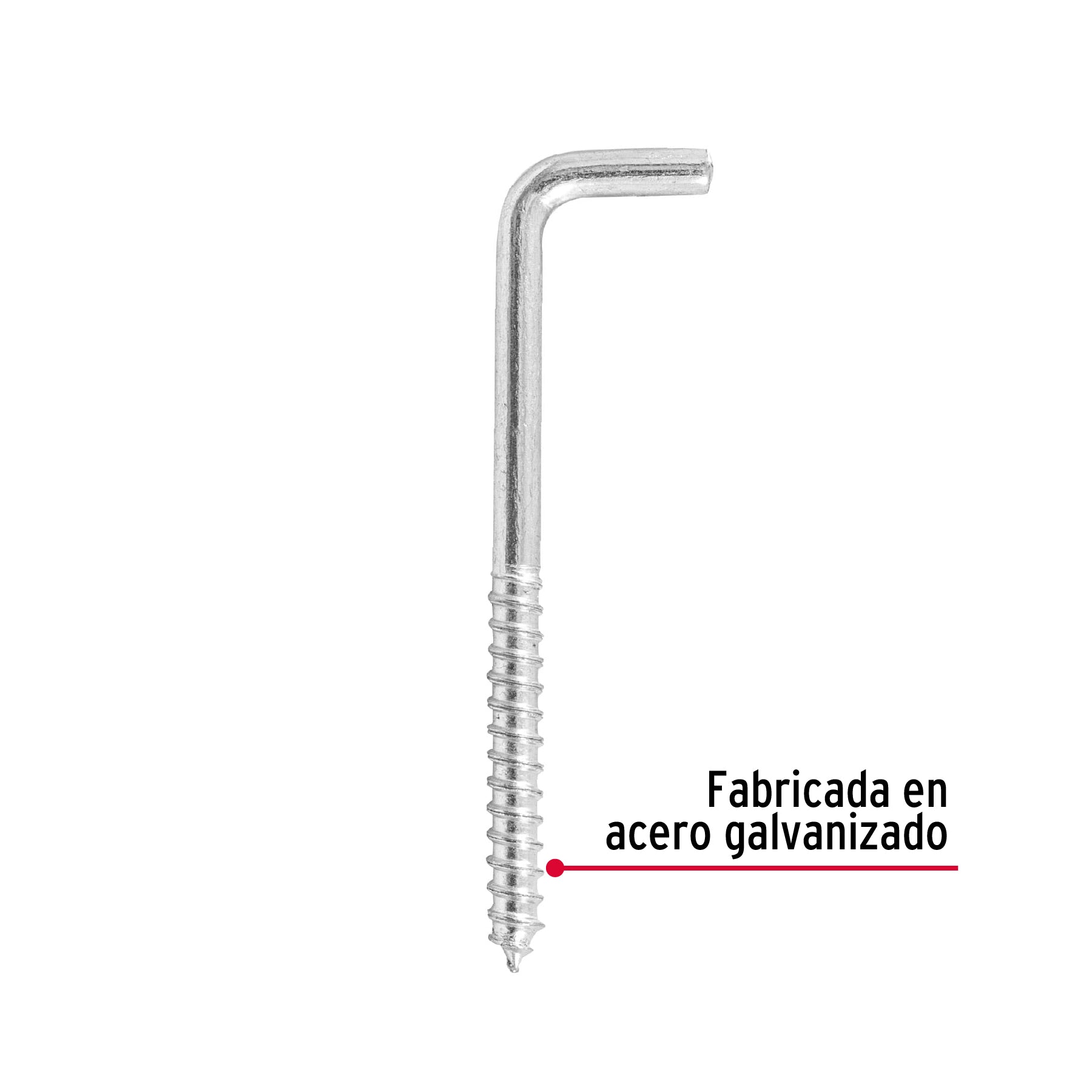 Alcayata roscada, 22 X 100 mm, caja 144 piezas