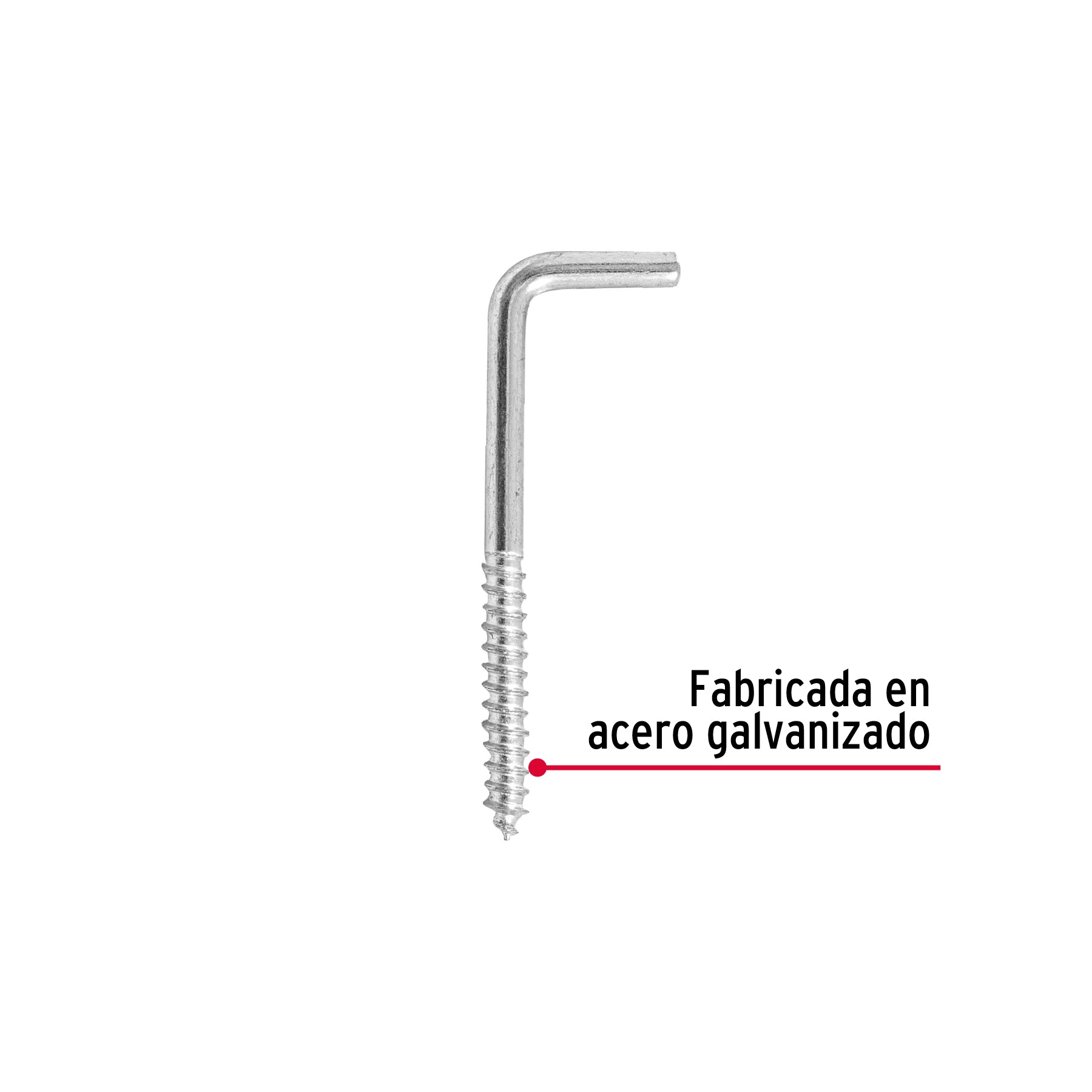 Alcayata roscada, 20 X 70 mm, caja 144 piezas