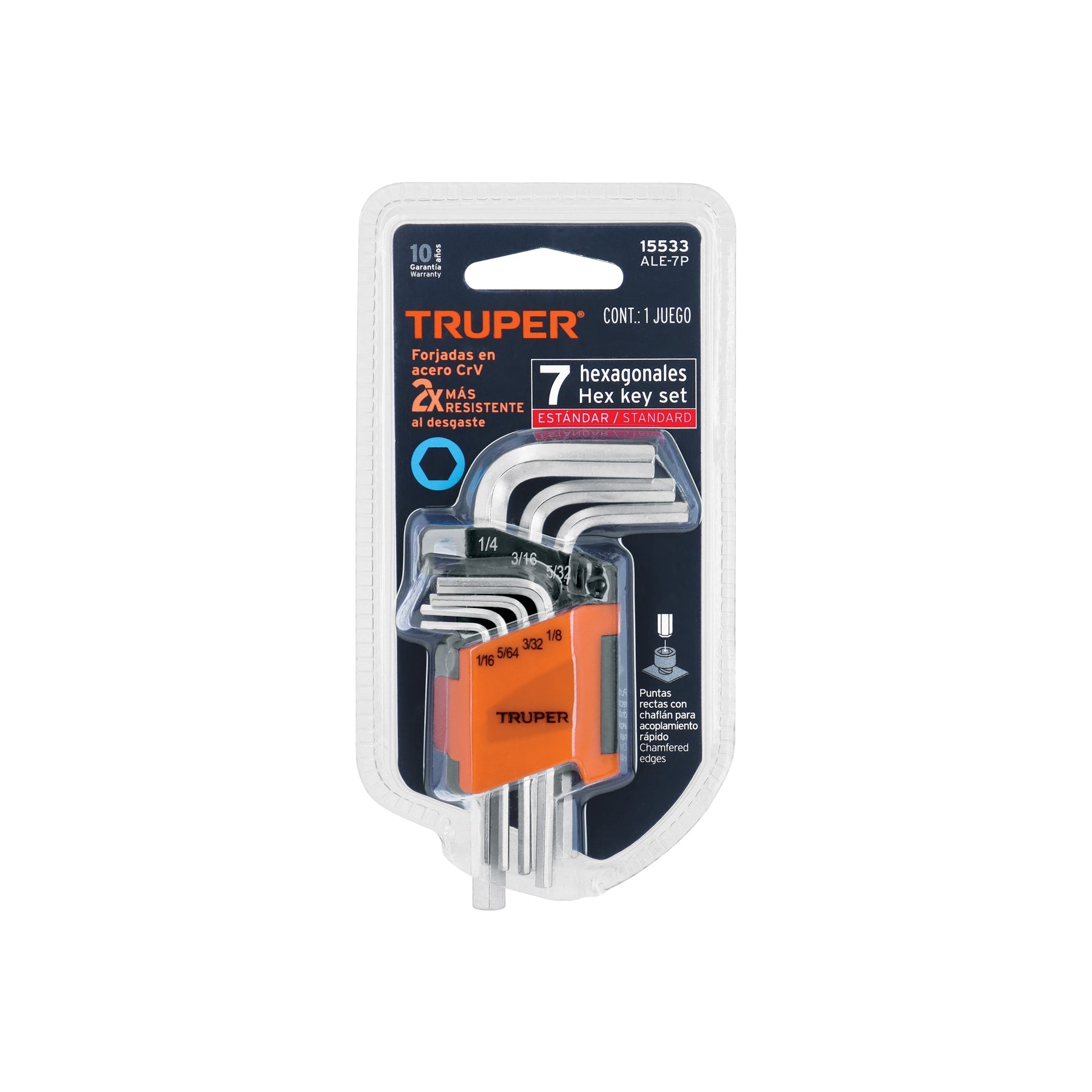 Juego de 7 llaves allen standard con organizador