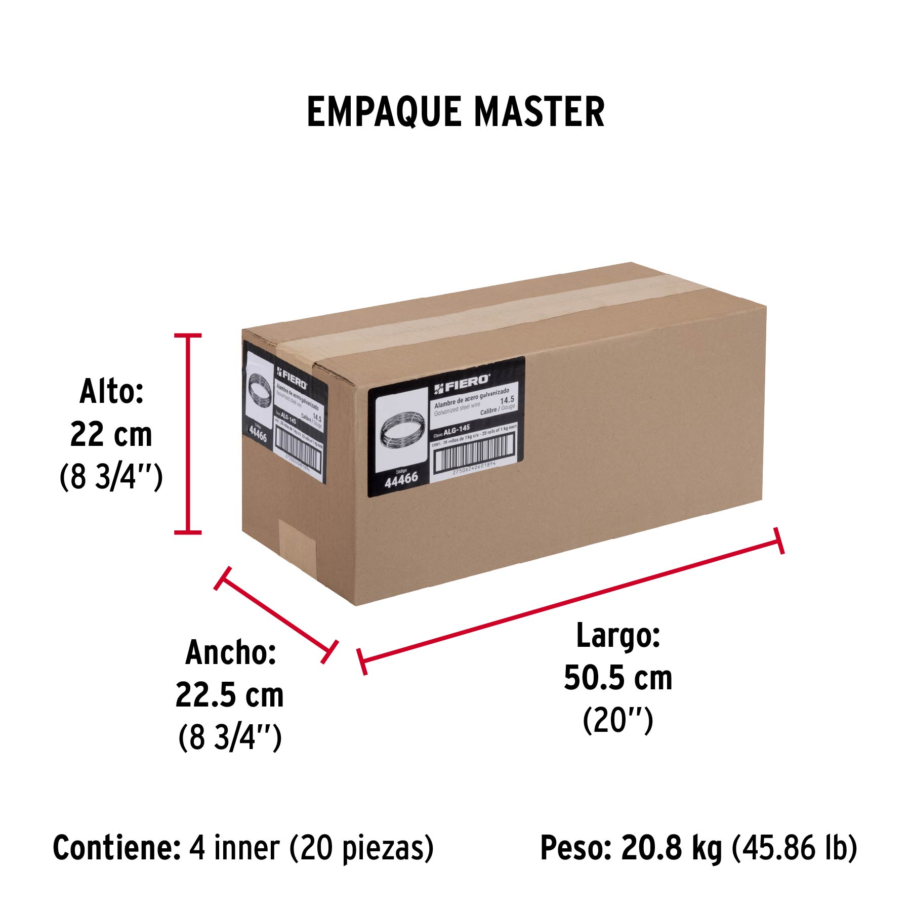 Alambre galvanizado, calibre 14.5