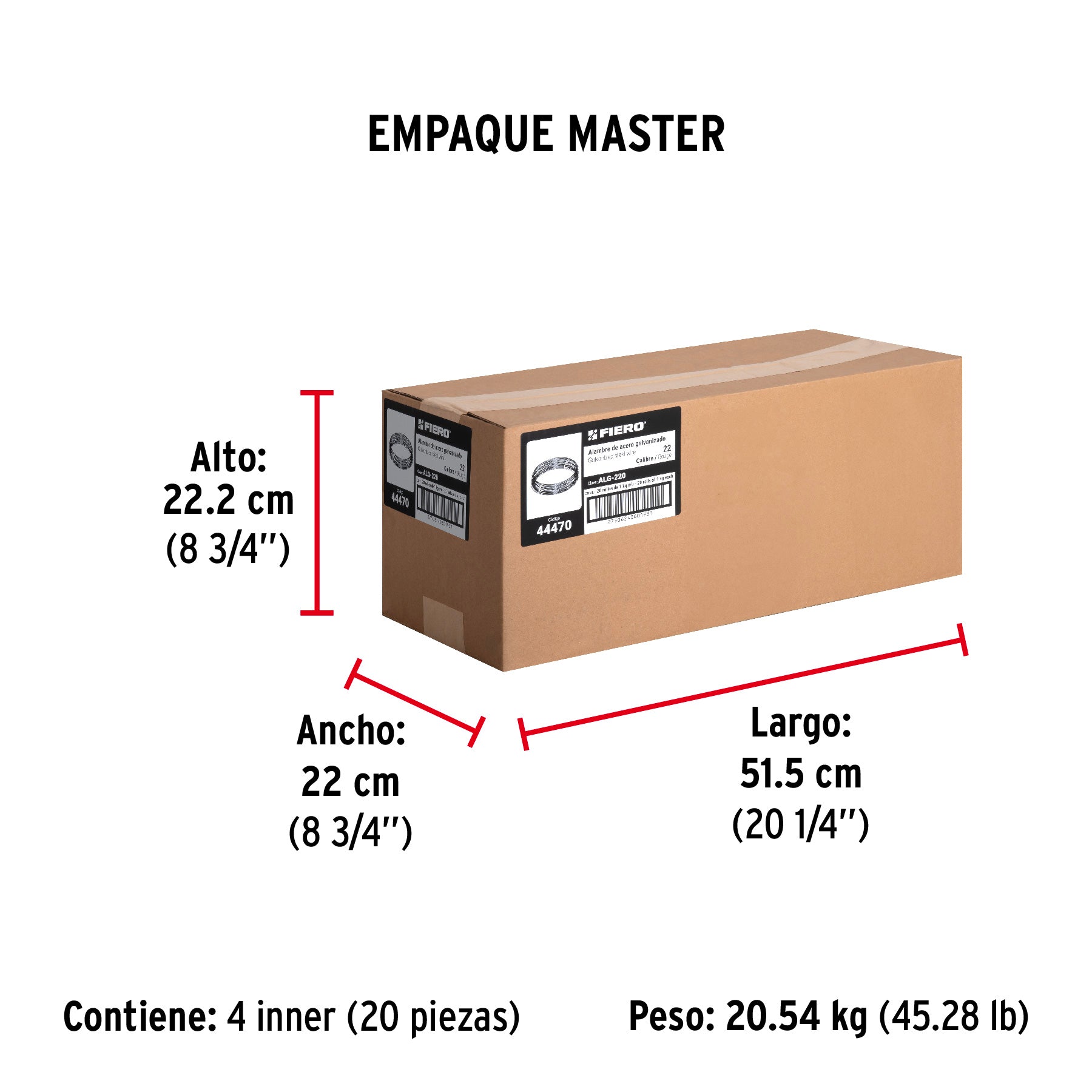 Alambre galvanizado, calibre 22