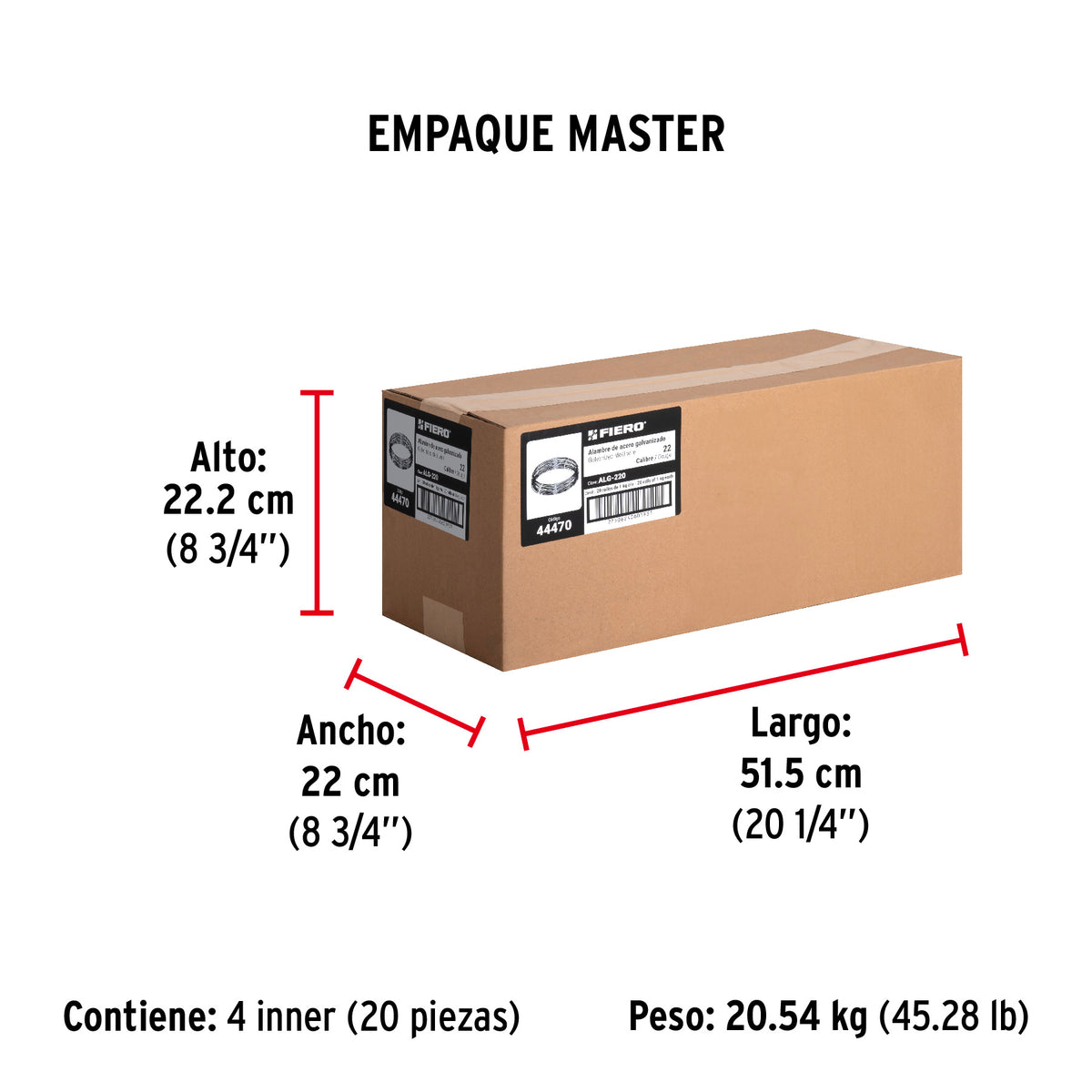 Alambre galvanizado, calibre 22