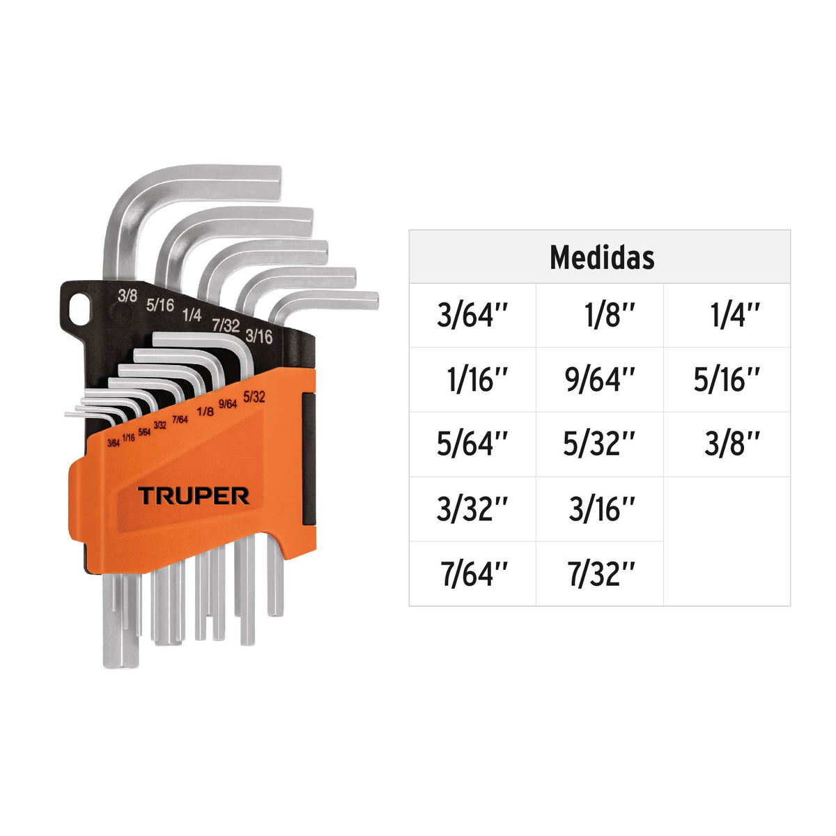 Juego de 13 llaves allen standard con organizador