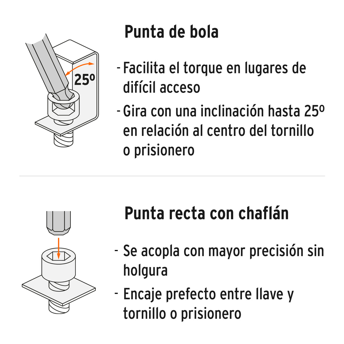 Juego de 8 llaves allen mango T, punta de bola, 5/64' a 3/8'