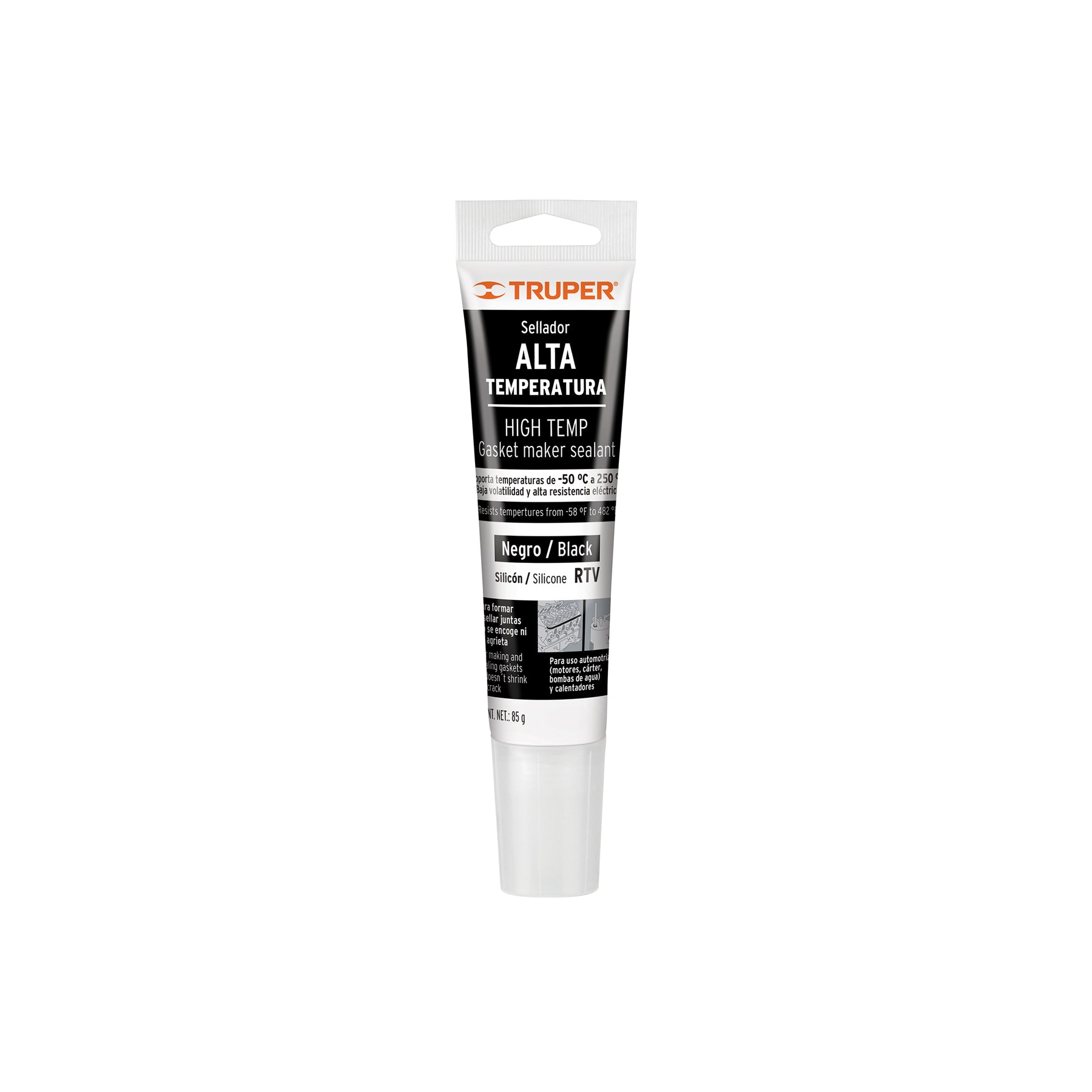 Sellador para altas temperaturas, silicón negro, 85 gr