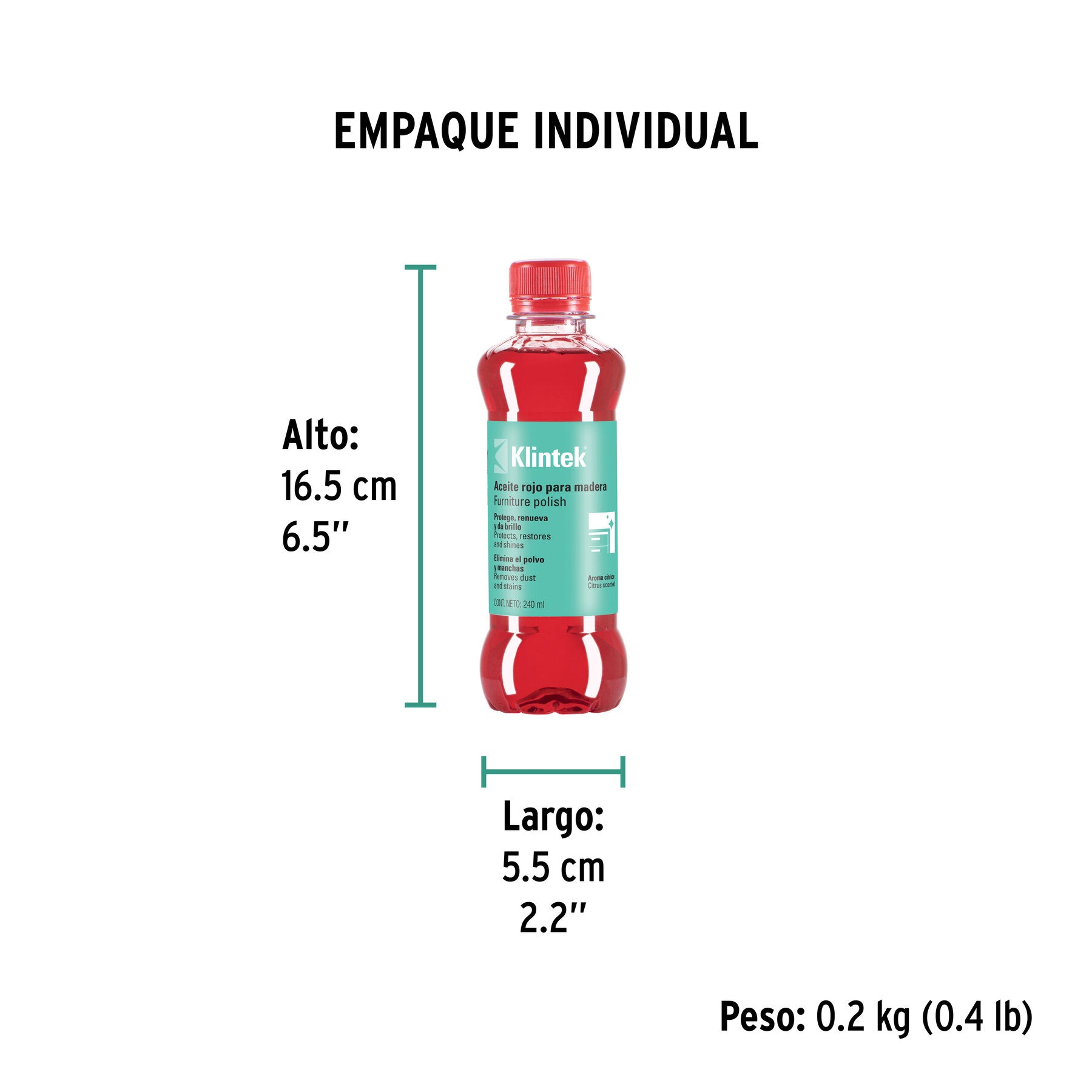 Aceite rojo para muebles 240 ml