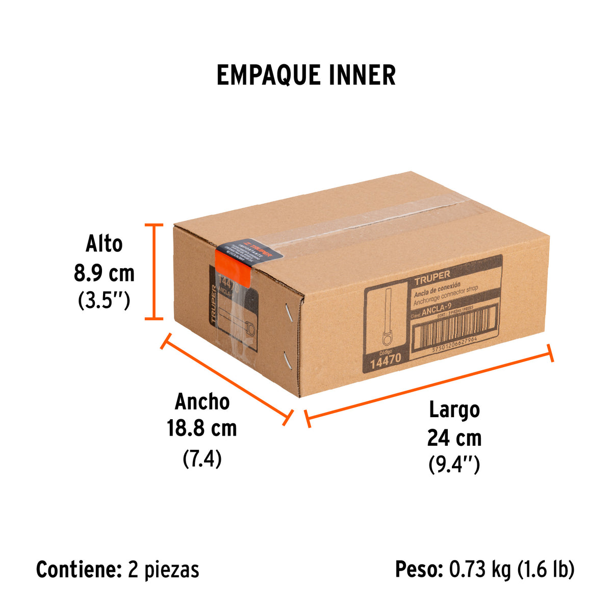 Ancla de conexión para arneses, 90 cm