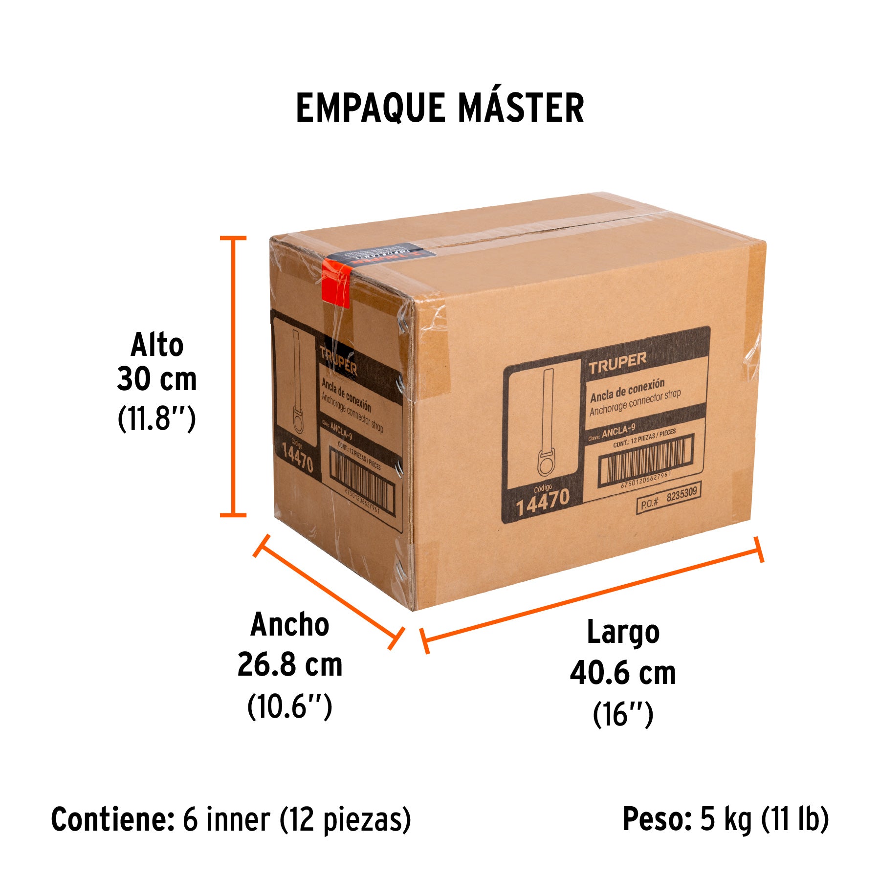 Ancla de conexión para arneses, 90 cm