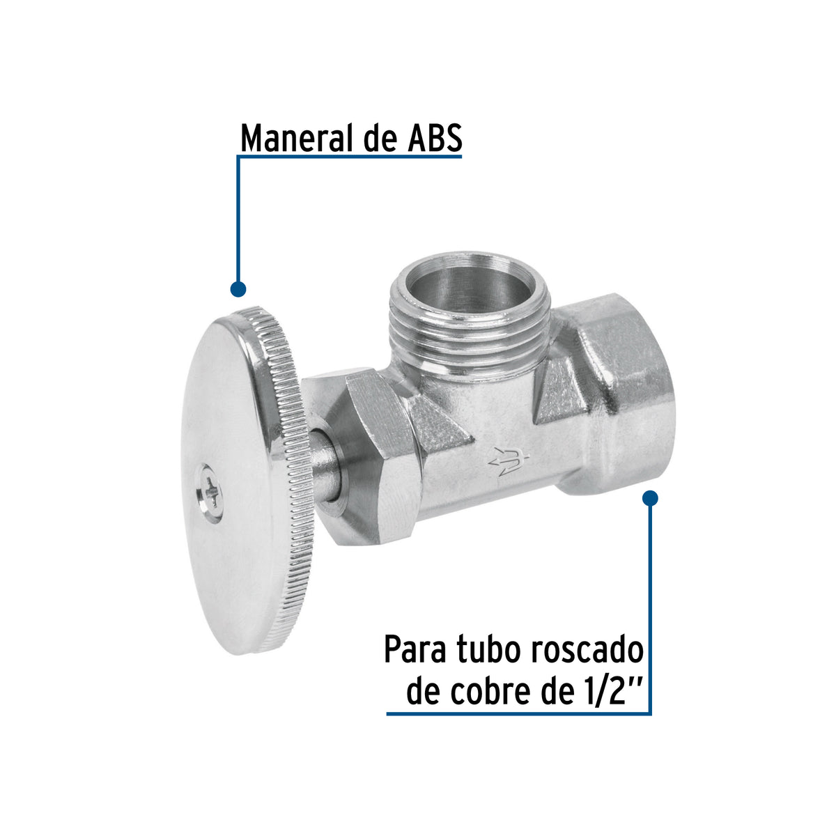 Llave angular, 1/2 x 1/2" en blister