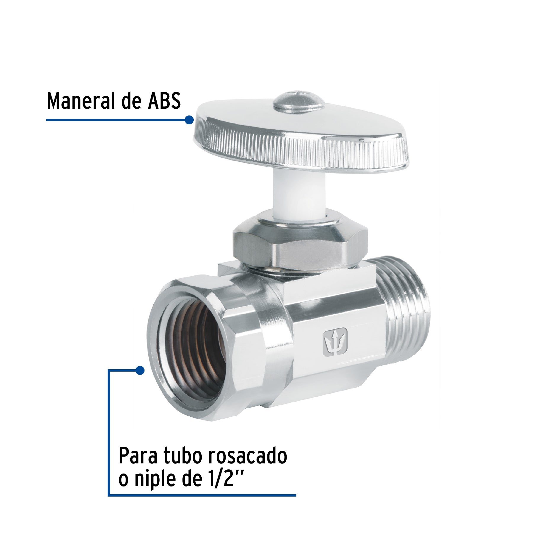 LLAVE DE CONTROL RECTA, CIERRE DE COMPRESION ½' x ½'