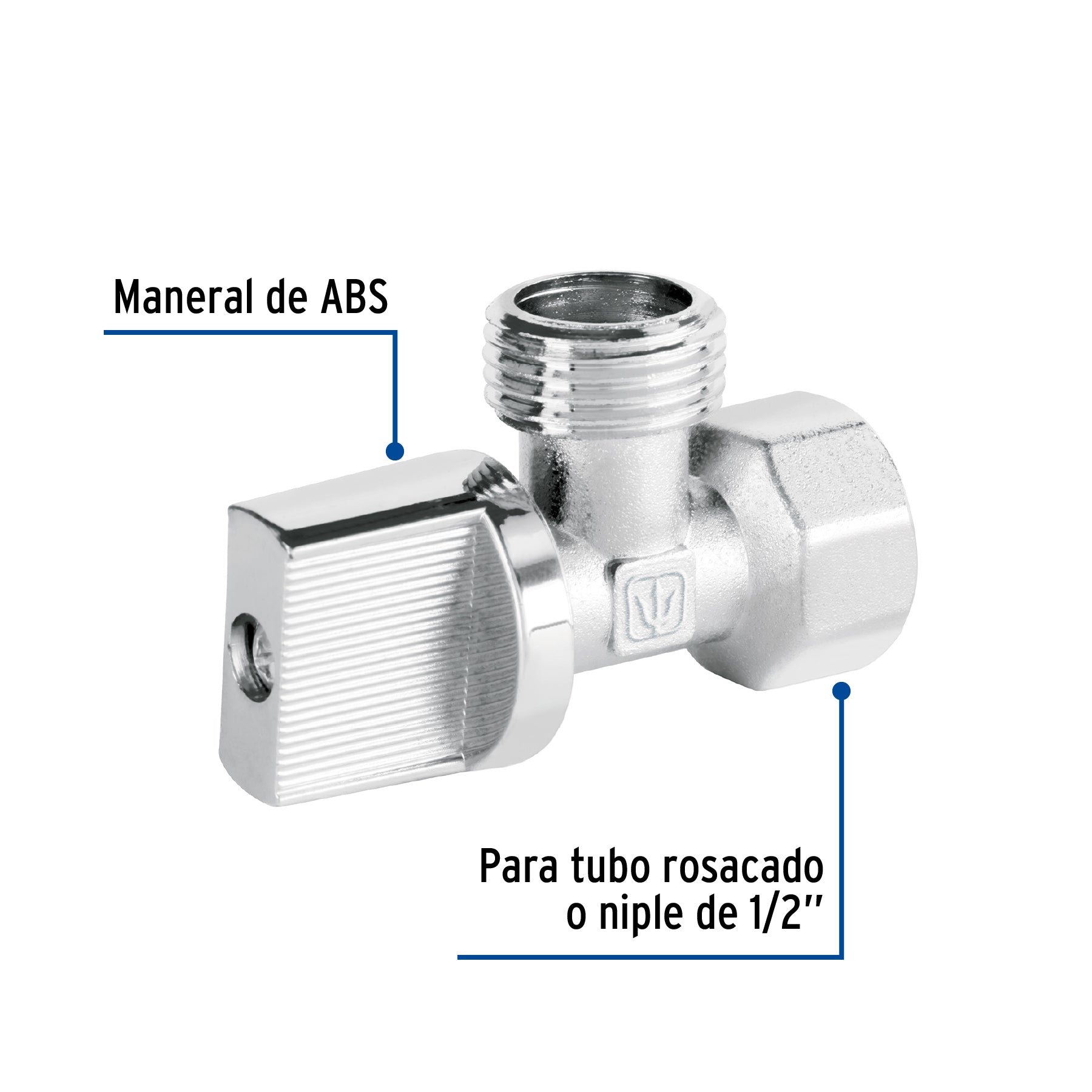 LLAVE ANGULAR 1/2' x 1/2', 1/4 de vuelta, Basic