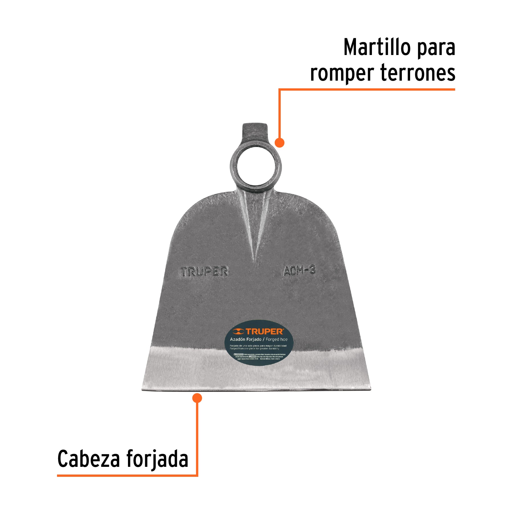 Azadón oreja y martillo, No. 3 sin mango