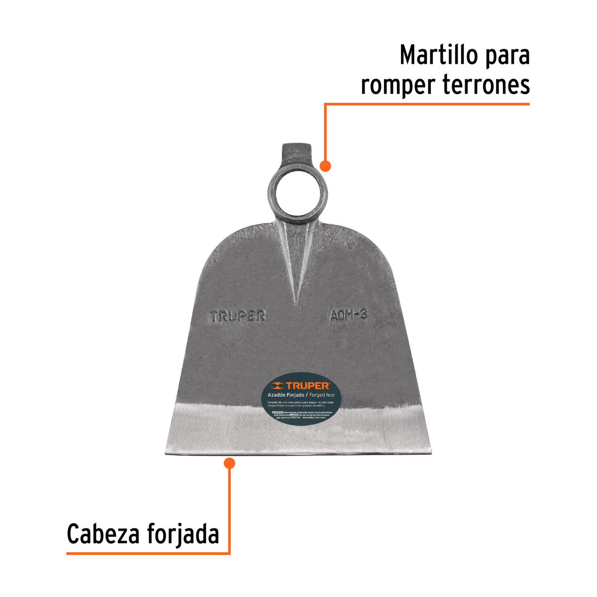 Azadón oreja y martillo, No. 3 sin mango