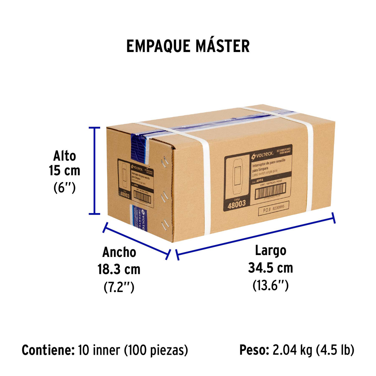 Interruptor de paso para lámpara, 127 V, 3 A
