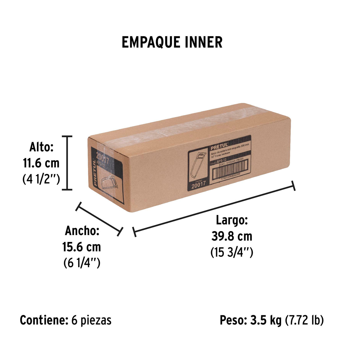 Arco de solera para segueta 12", pretul