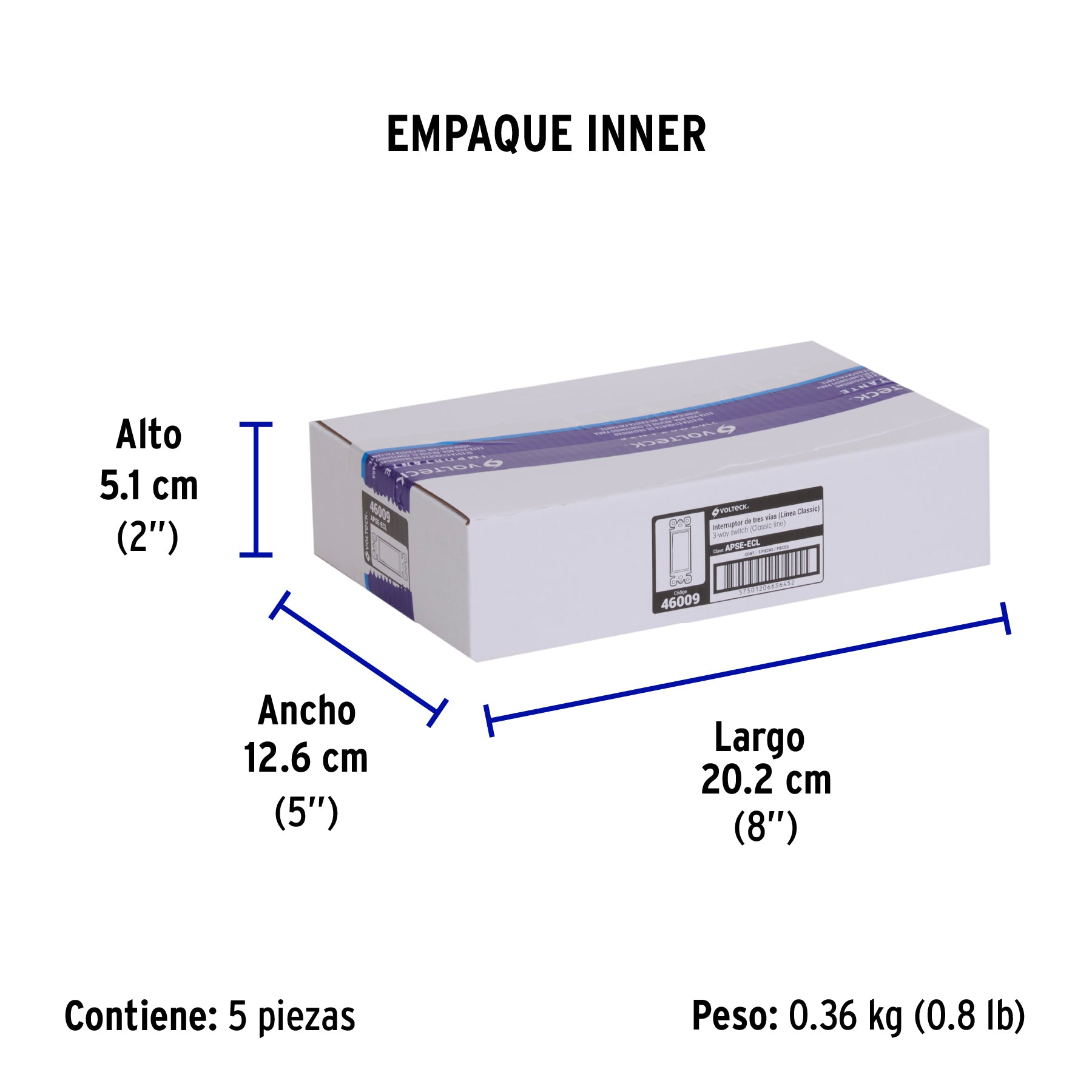 Interruptor de tres vías, línea Classic