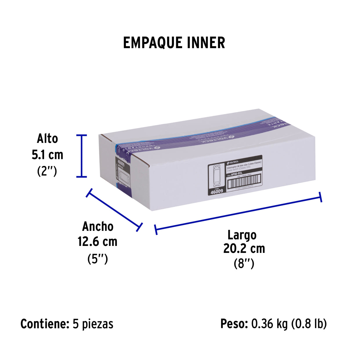 Interruptor de tres vías, línea Classic
